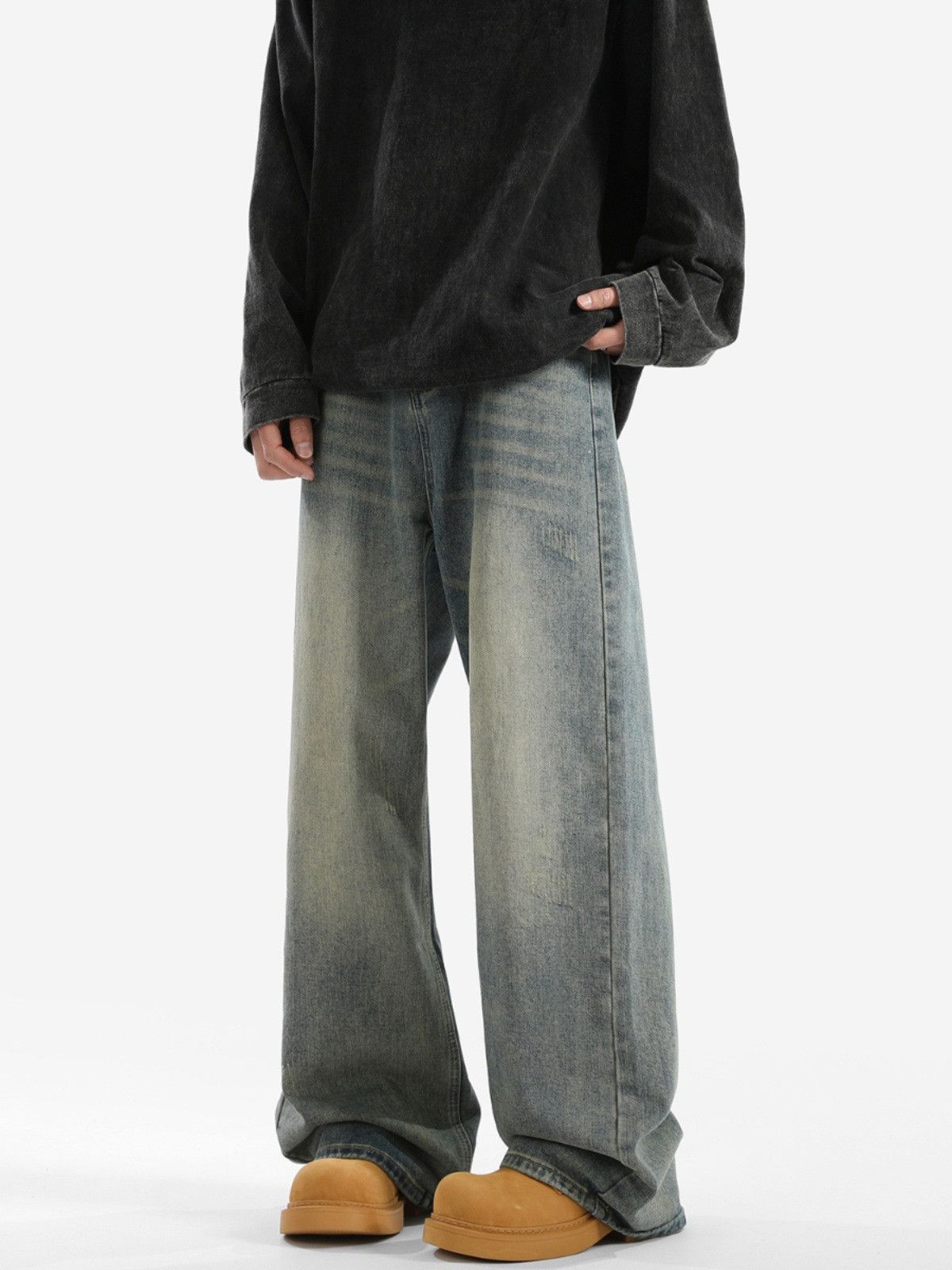 Jean American retro washed distressed jeans for men Size US 32 / EU 48 - 2 Thumbnail