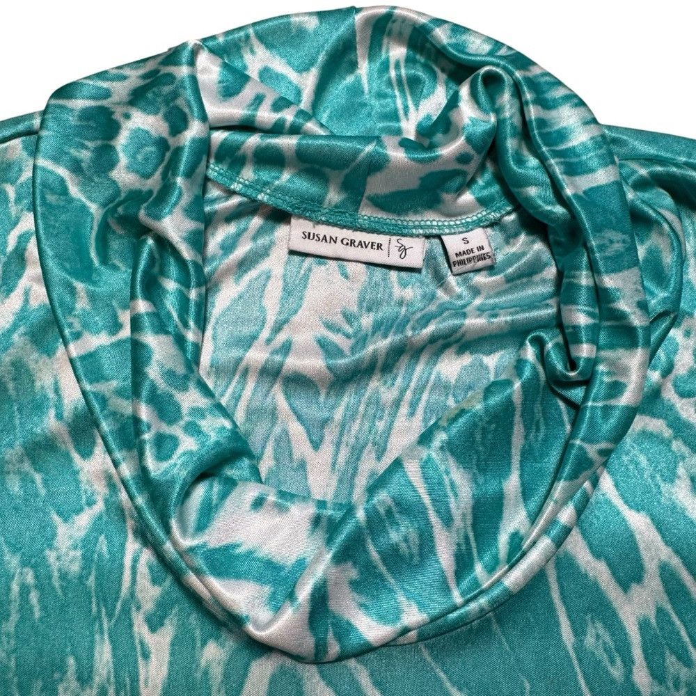 Other New Susan Graver Tie Dye Liquid Knit Cowl Neck Short Sleeve Size S / US 4 / IT 40 - 9 Thumbnail