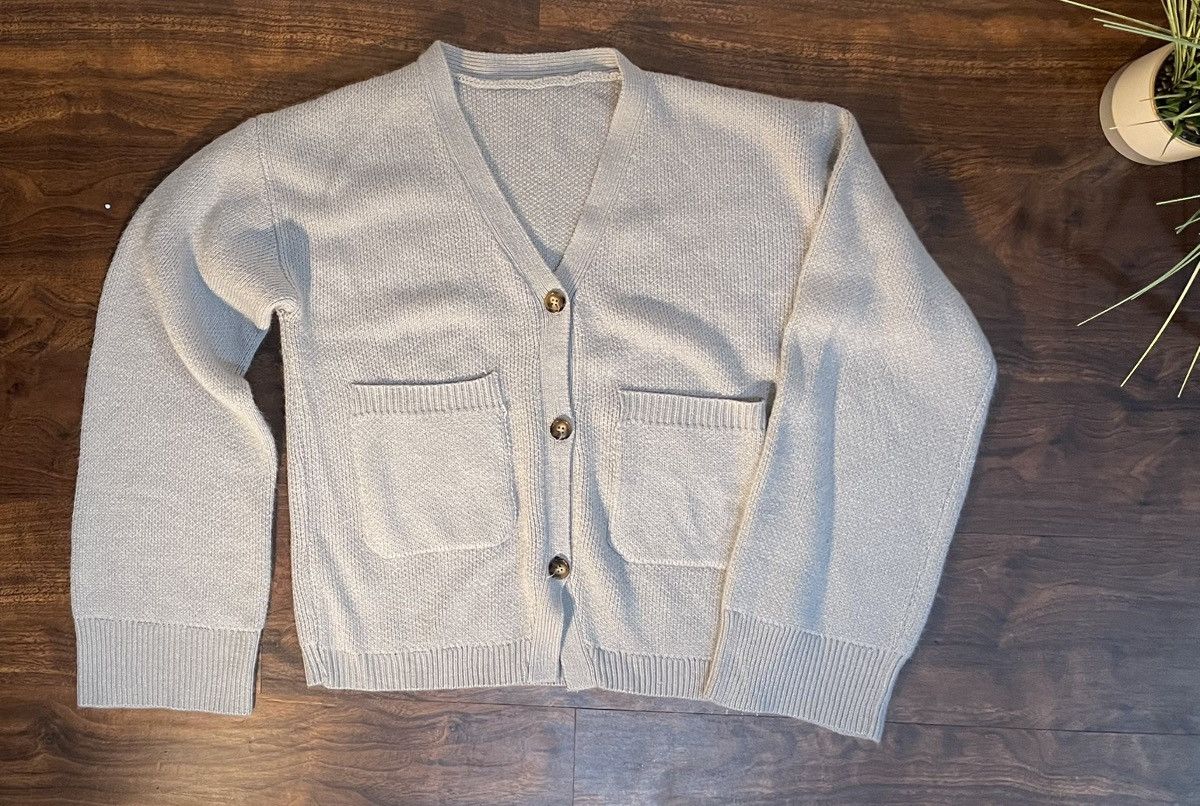 Japanese Brand Light blue Cropped Wool-Blend Cardigan Sweater Size US S / EU 44-46 / 1 - 1 Thumbnail