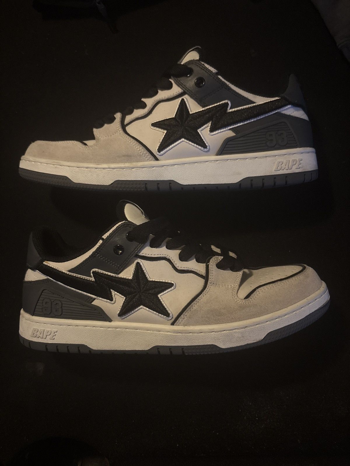 Bape Bathing ape Skate sta sneaker #5 M1 black & gray Worn twice Size US 10 / EU 43 - 1 Thumbnail