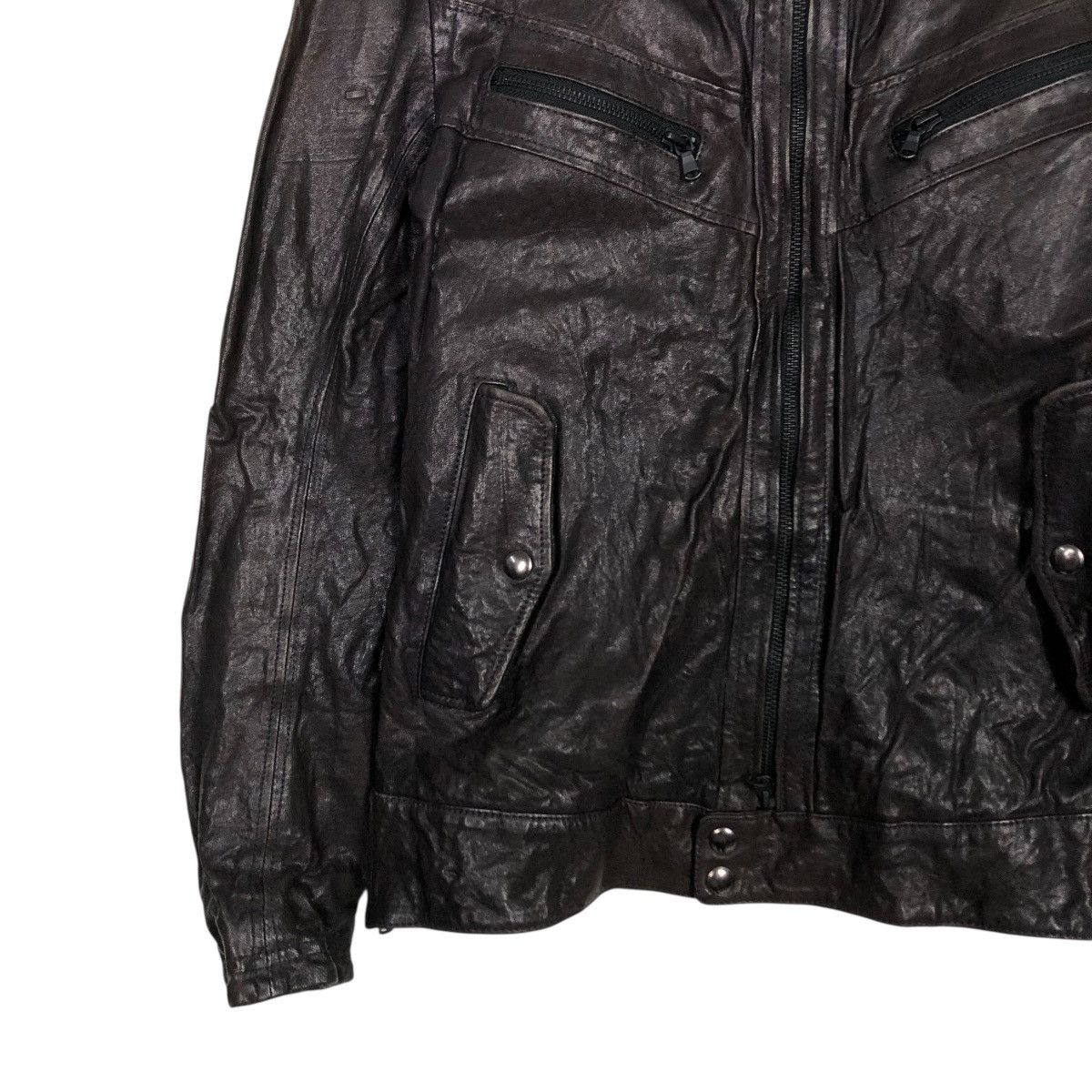 Vintage 🔥VINTAGE LEATHER JACKET NATIONALITY+ NAME GROSBEC CAFE RACER Size US M / EU 48-50 / 2 - 6 Thumbnail
