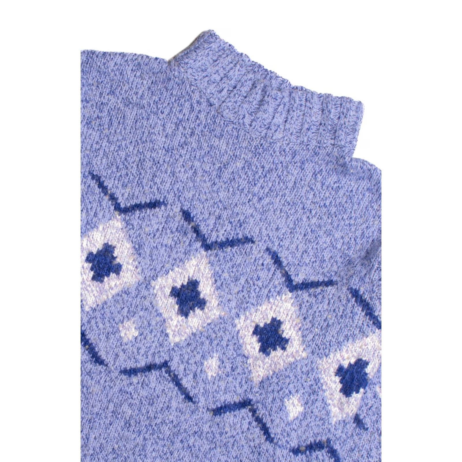 Vintage VINTAGE Magic Line Sweater Blue Large Diamond Pattern Knit Pullover Size L / US 10 / IT 46 - 2 Thumbnail