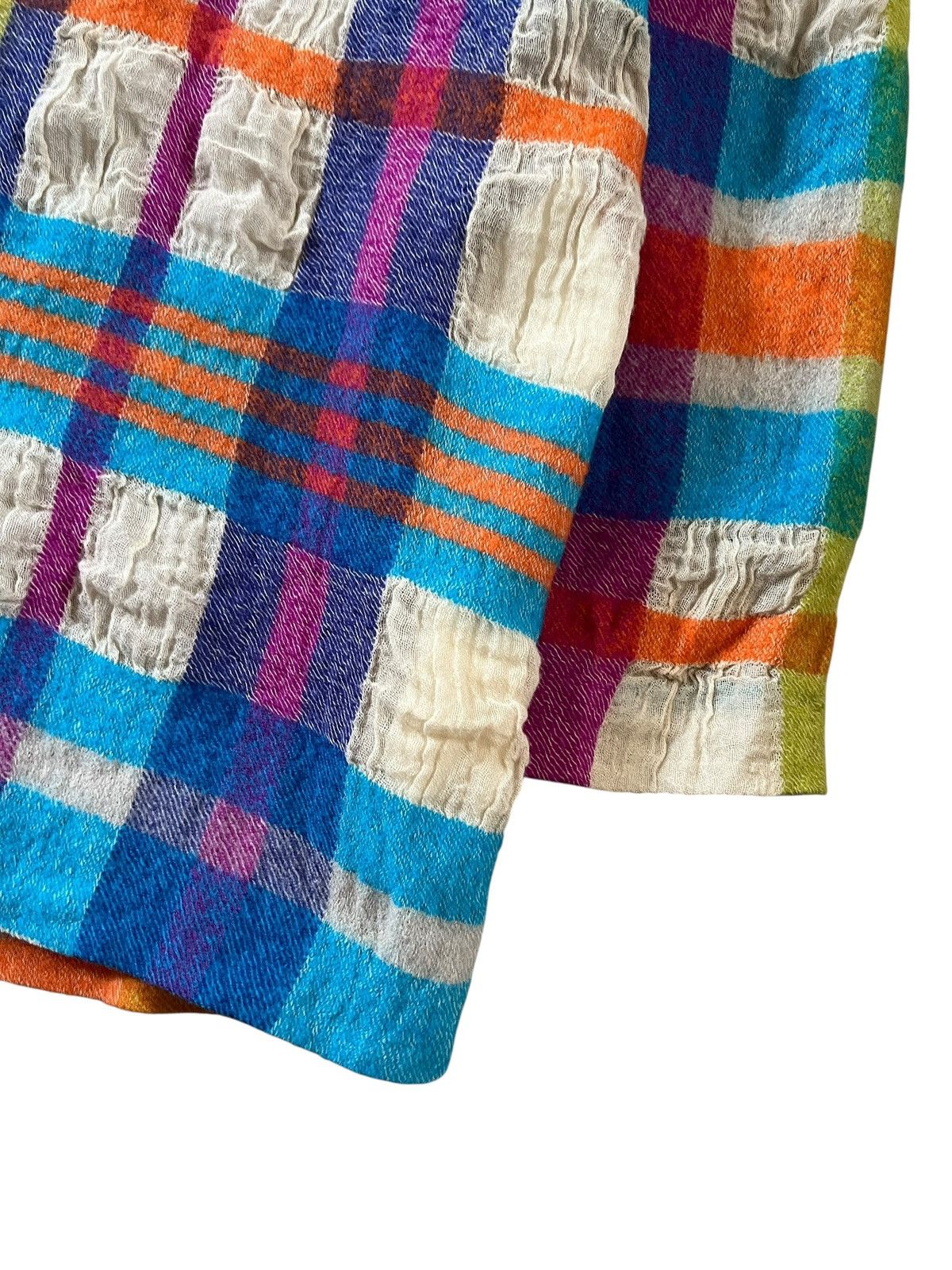 Issey Miyake M. & Kyoko Multicolor Plaid Wool Textured Coats Size M / US 6-8 / IT 42-44 - 10 Thumbnail