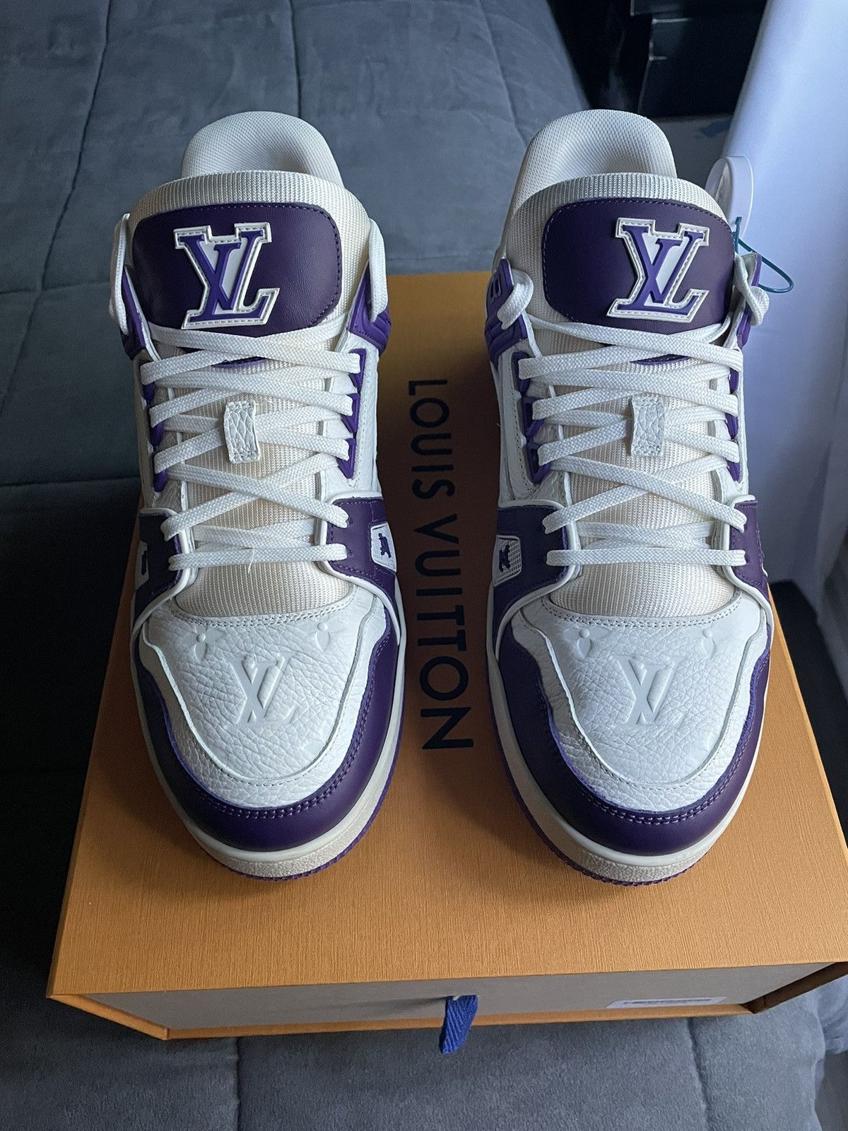 Louis Vuitton Louis Vuitton White Purple Monogram Trainer Size US 9.5 / EU 42-43 - 1 Thumbnail