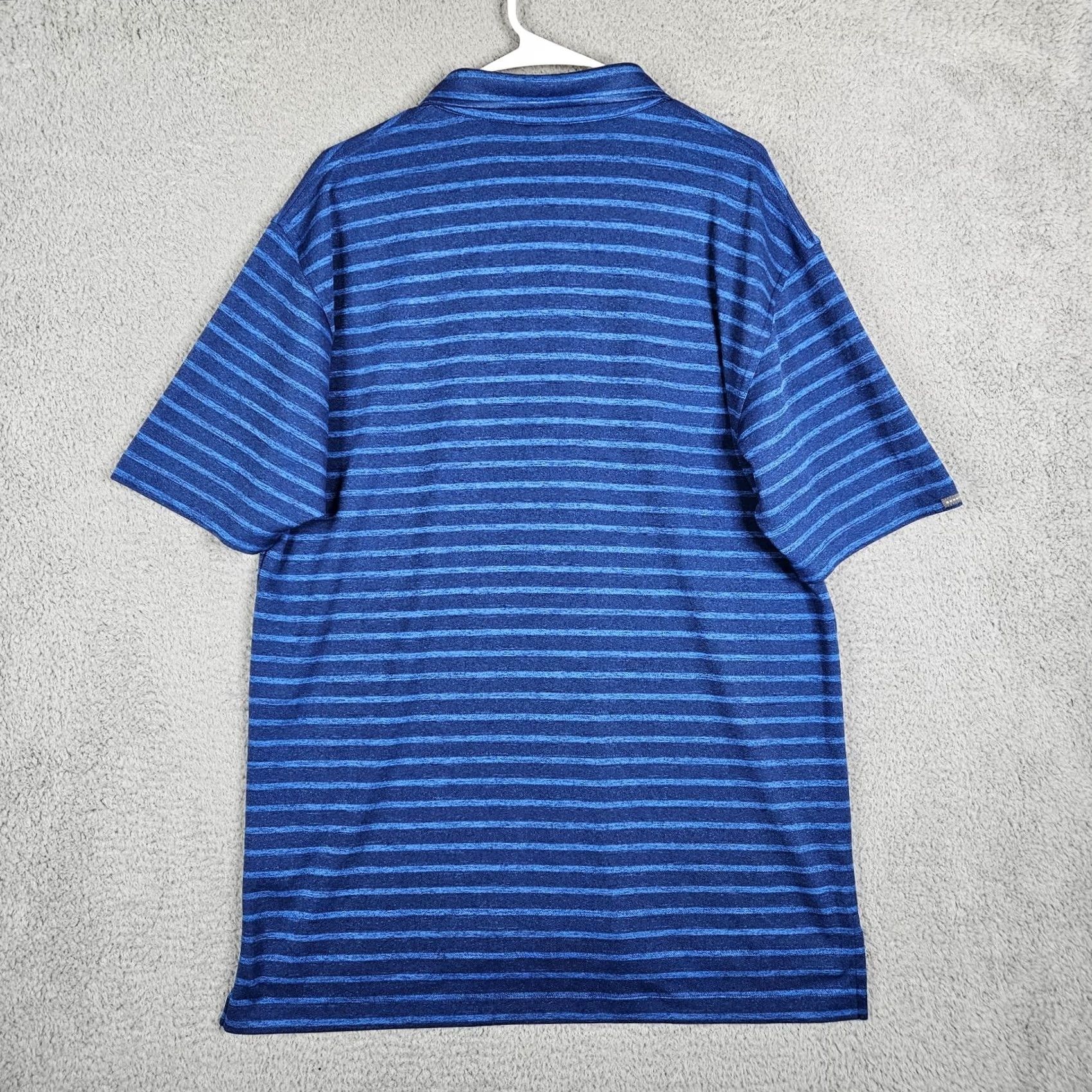 Vintage Dunning Polo Shirt Golf Men Blue Stripes 1/4 Button Short Sleeve XL Size US XL / EU 56 / 4 - 6 Thumbnail