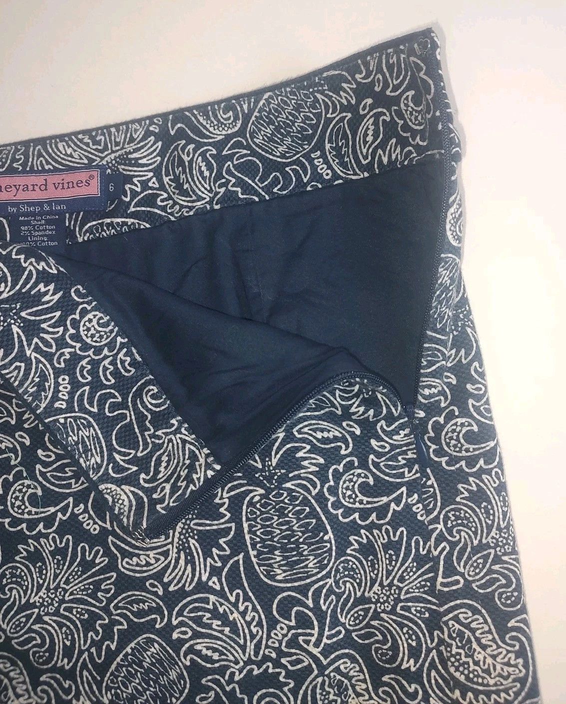 Vineyard Vines Vineyard Vines Margo Skirt Pineapple Paisley Lined White 6 Size 28" / US 6 / IT 42 - 7 Thumbnail