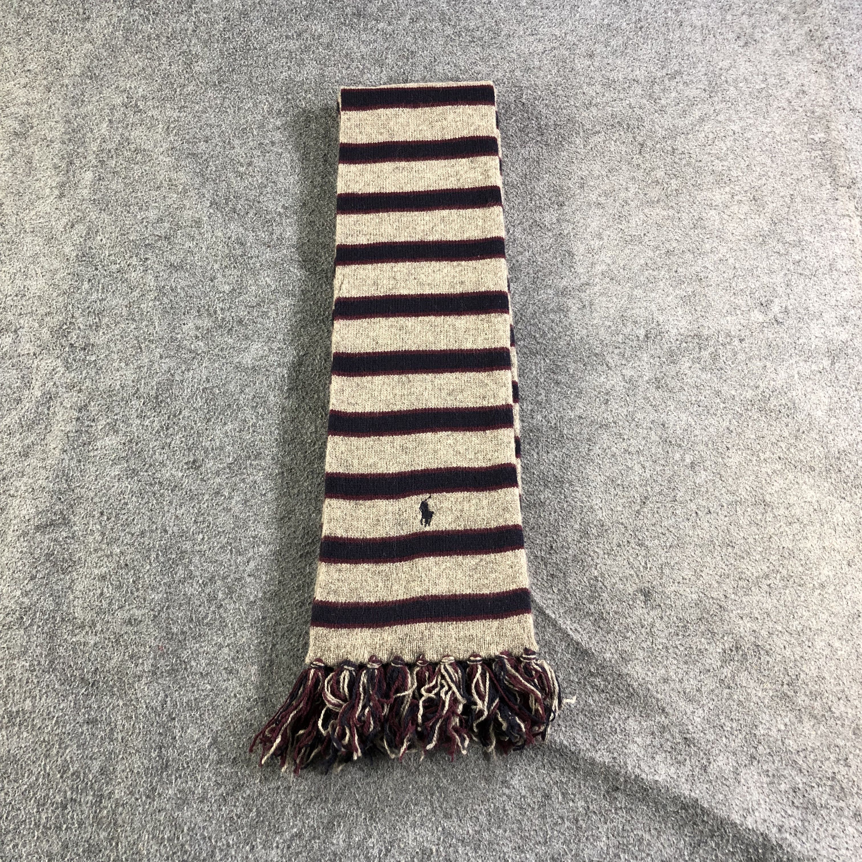 Polo Ralph Lauren Polo Ralph Lauren Striped Wool Scarf Muffler V1822 Size ONE SIZE - 3 Thumbnail