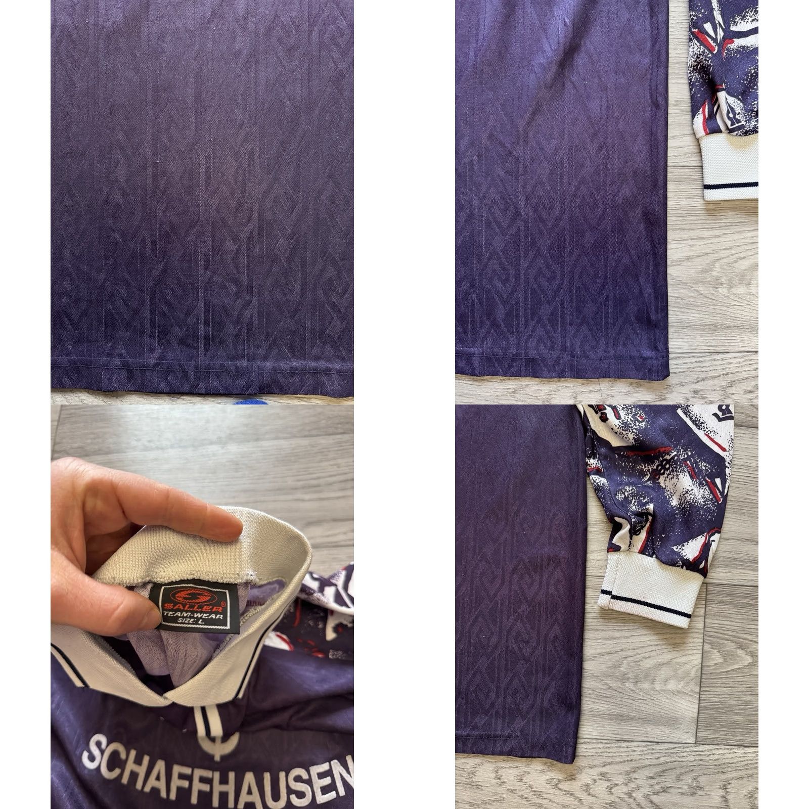 IWC Schaffhausen Saller Jersey Long Sleeve Size L Purple Sports Mens 1990s Satus Schaffhausen Gymnastics Club Size US L / EU 52-54 / 3 - 9 Thumbnail