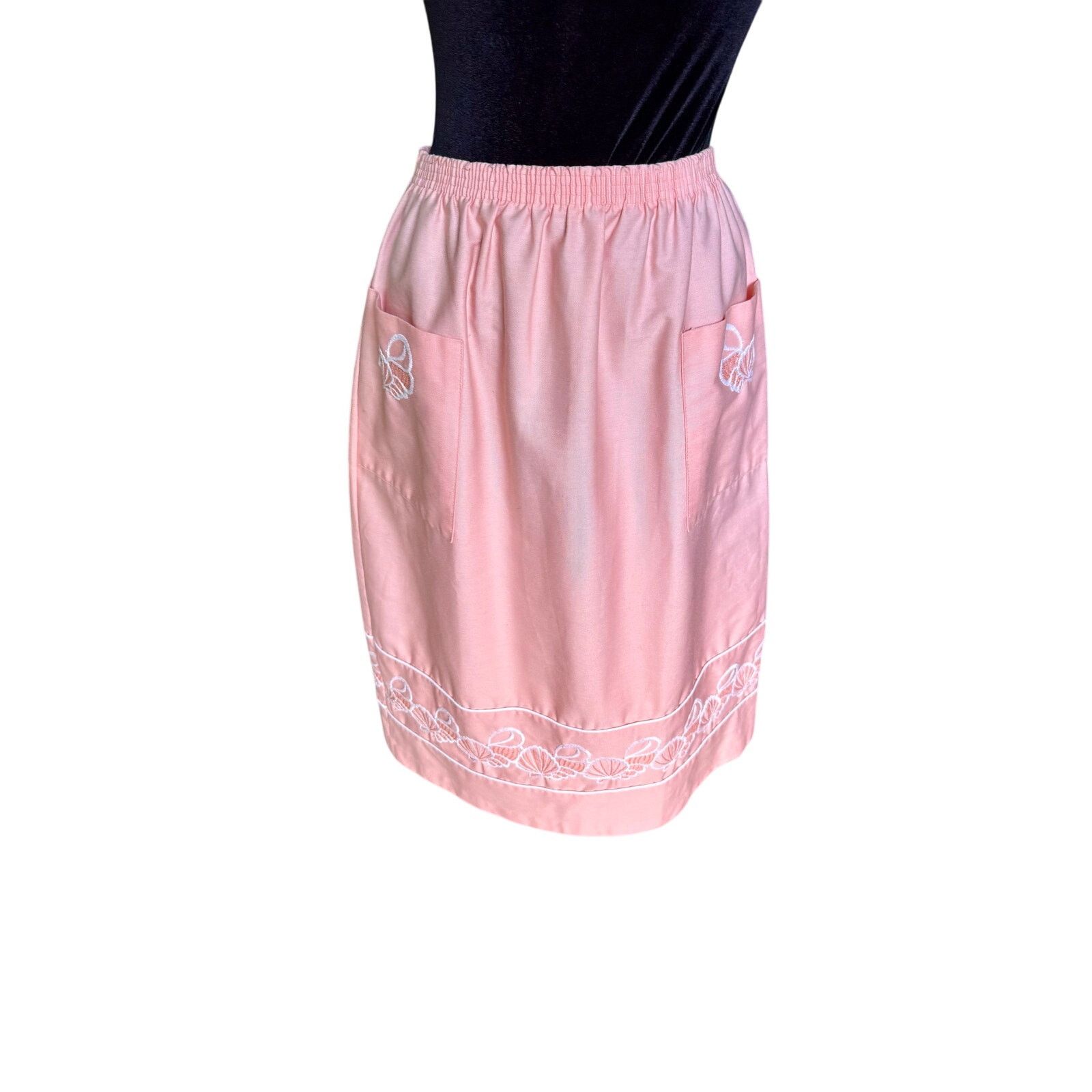 Vintage Vintage 60’s Pink Mermaid seashell Midi Skirt Medium Large Size 32" / US 10 / IT 46 - 4 Thumbnail