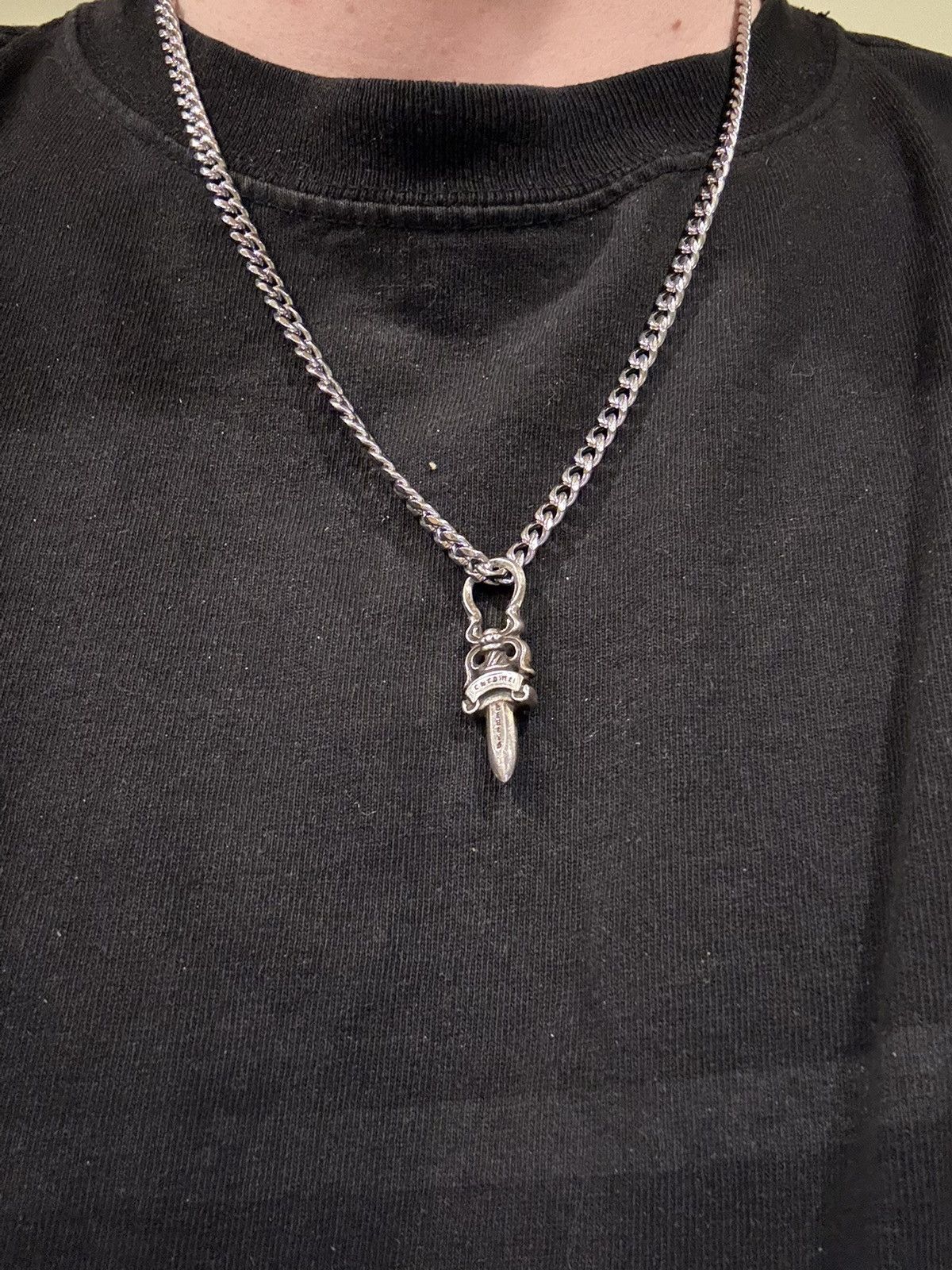 Chrome Hearts Chrome Hearts Dagger Pendant Cuban Link Chain Necklace 925 Size ONE SIZE - 5 Thumbnail