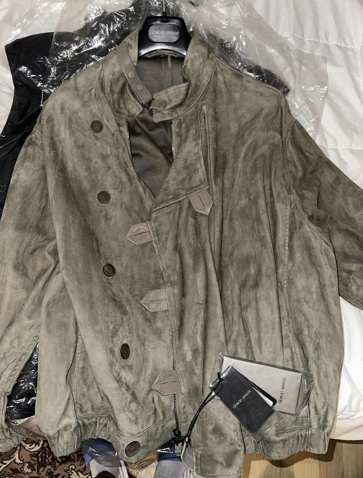 Giorgio Armani Giorgio Armani Blouson Jacket Leather Suede Material Size US M / EU 48-50 / 2 - 1 Thumbnail