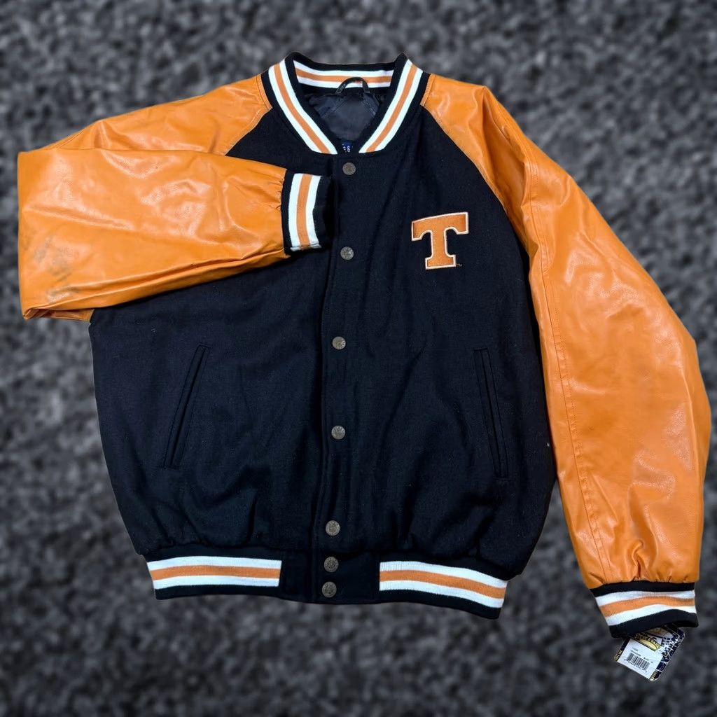 Vintage VINTAGE Steve Barry’s Tennessee Letterman Jacket Faux Leather Wool Mens Medium NWT Size US M / EU 48-50 / 2 - 1 Thumbnail