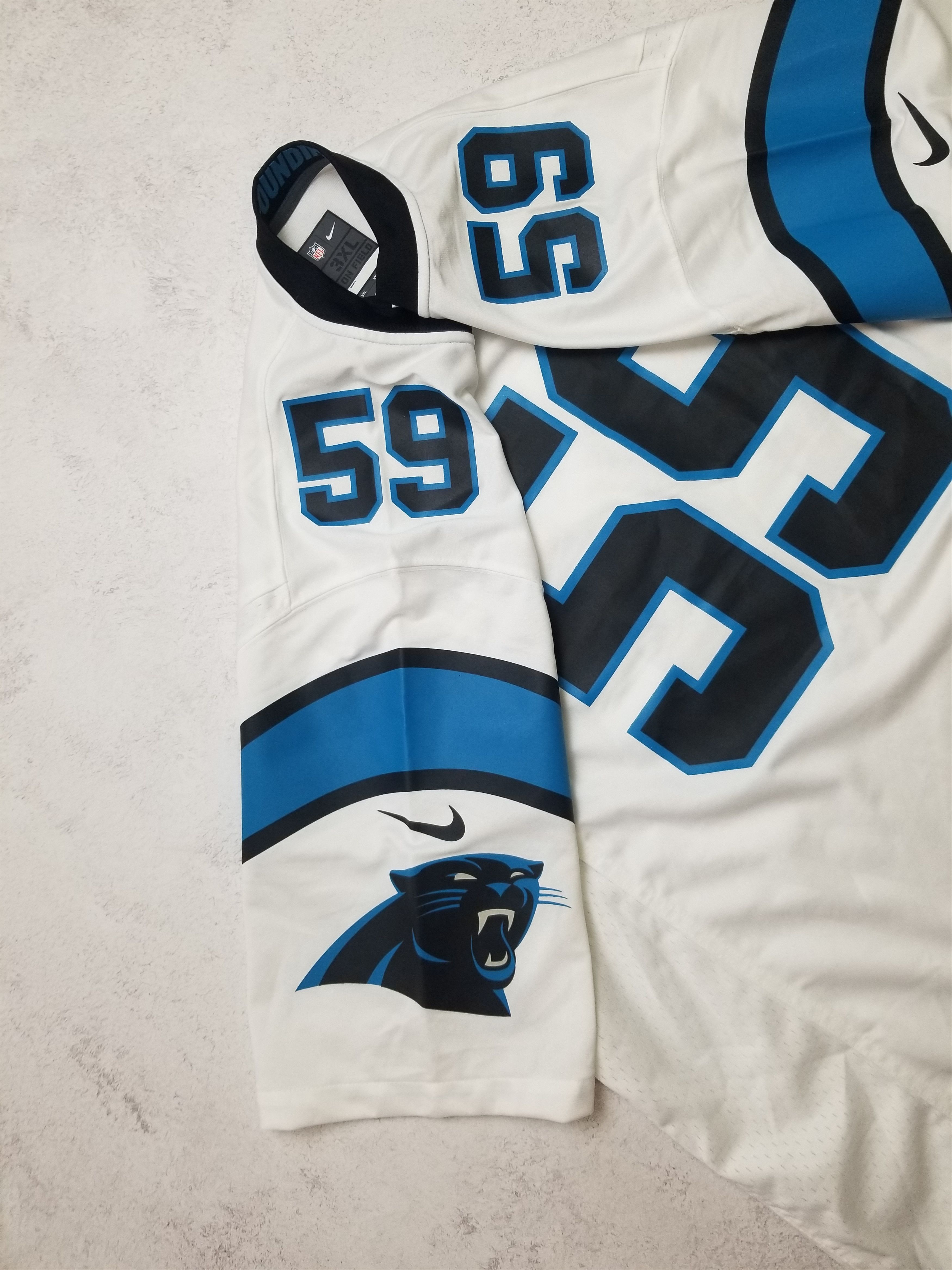 Nike Luke Keuchly #59 Carolina Panthers OnField NFL Jersey 3XL Size US XXL / EU 58 / 5 - 7 Thumbnail