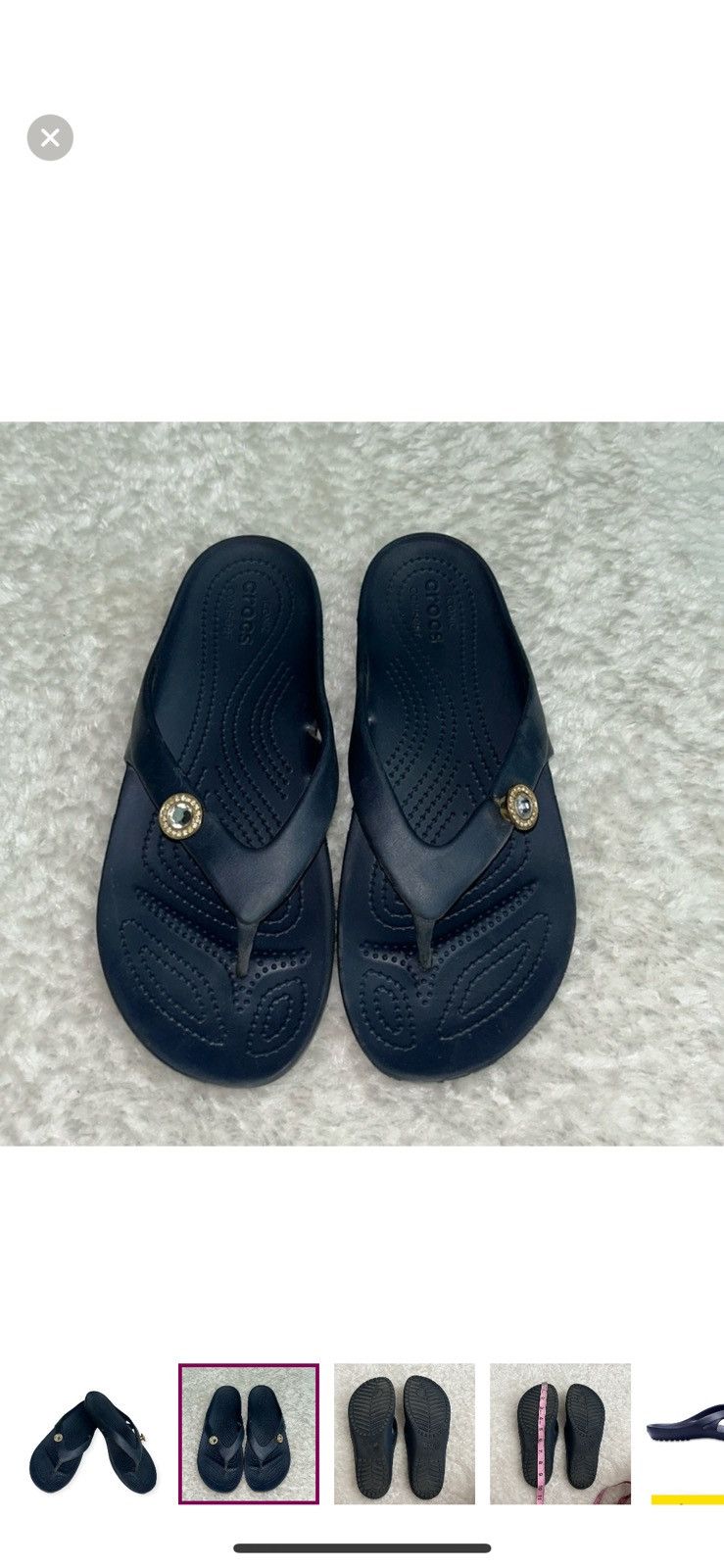 Crocs Crocs cardi II navy blue flip flops size 9 Size US 9 / IT 39 - 2 Thumbnail