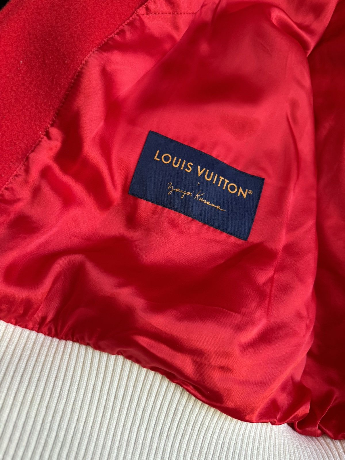 Louis Vuitton × Yayoi Kusama 2023 x Yayoi Kusama Leather Varsity Varsity Jacket Size US XL / EU 56 / 4 - 6 Thumbnail