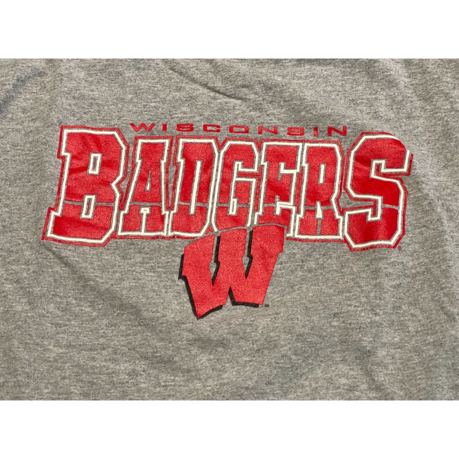 NCAA NCAA Shirt, Men’s XL, Gray, Long Sleeve, Wisconsin Badger, Crew Neck, Cotton, Machine Washable, Regular Fit, Solid, T-Shirt, Department: Men Size US XL / EU 56 / 4 - 5 Thumbnail