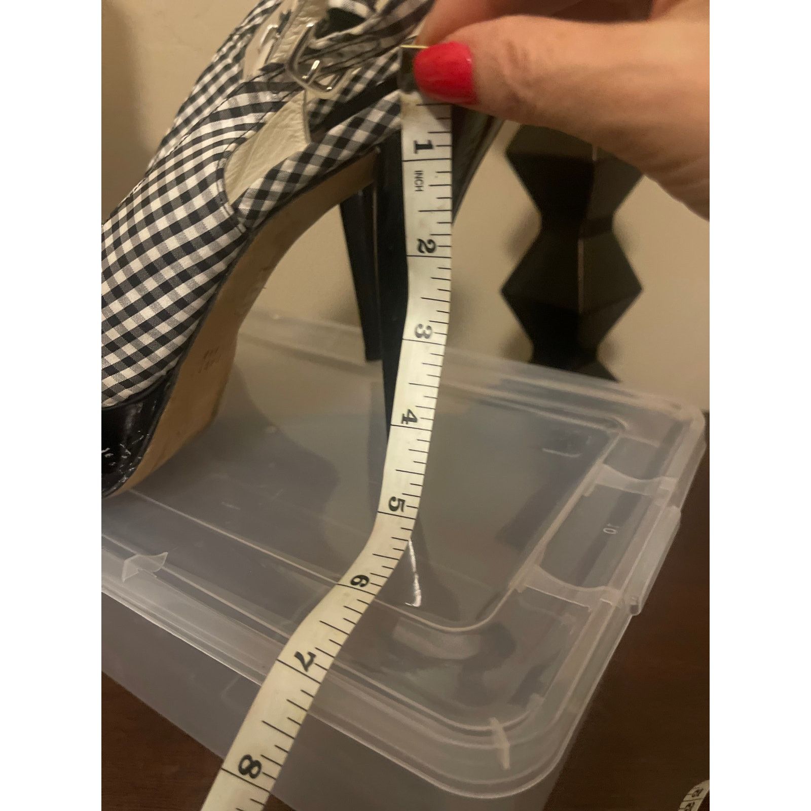 Stuart Weitzman Stuart Weitzman Gingham Slingback Peep Toe Heels – Size 8 Size US 8 / IT 38 - 5 Thumbnail