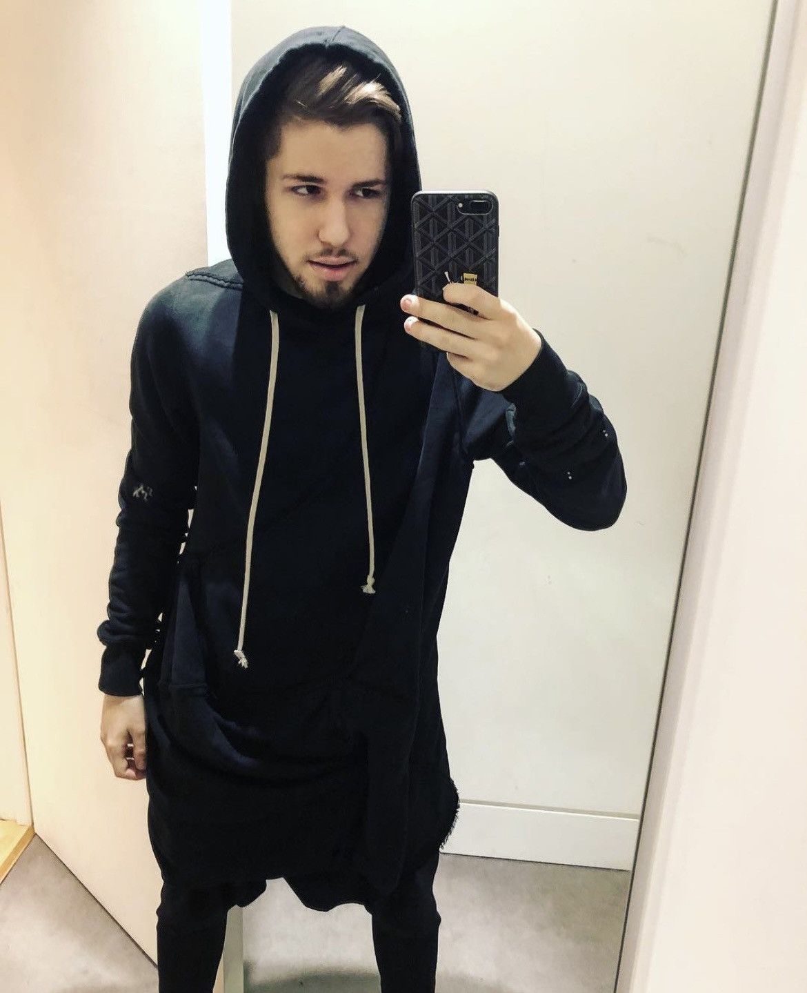 Rick Owens × Rick Owens Drkshdw Rick Owens Black Hooded Swoon 