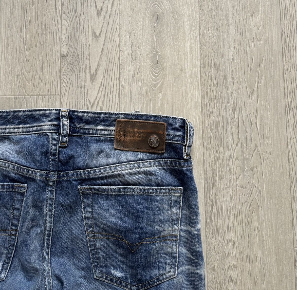 Diesel Denim Regular Slim Tapered Jeans Distressed