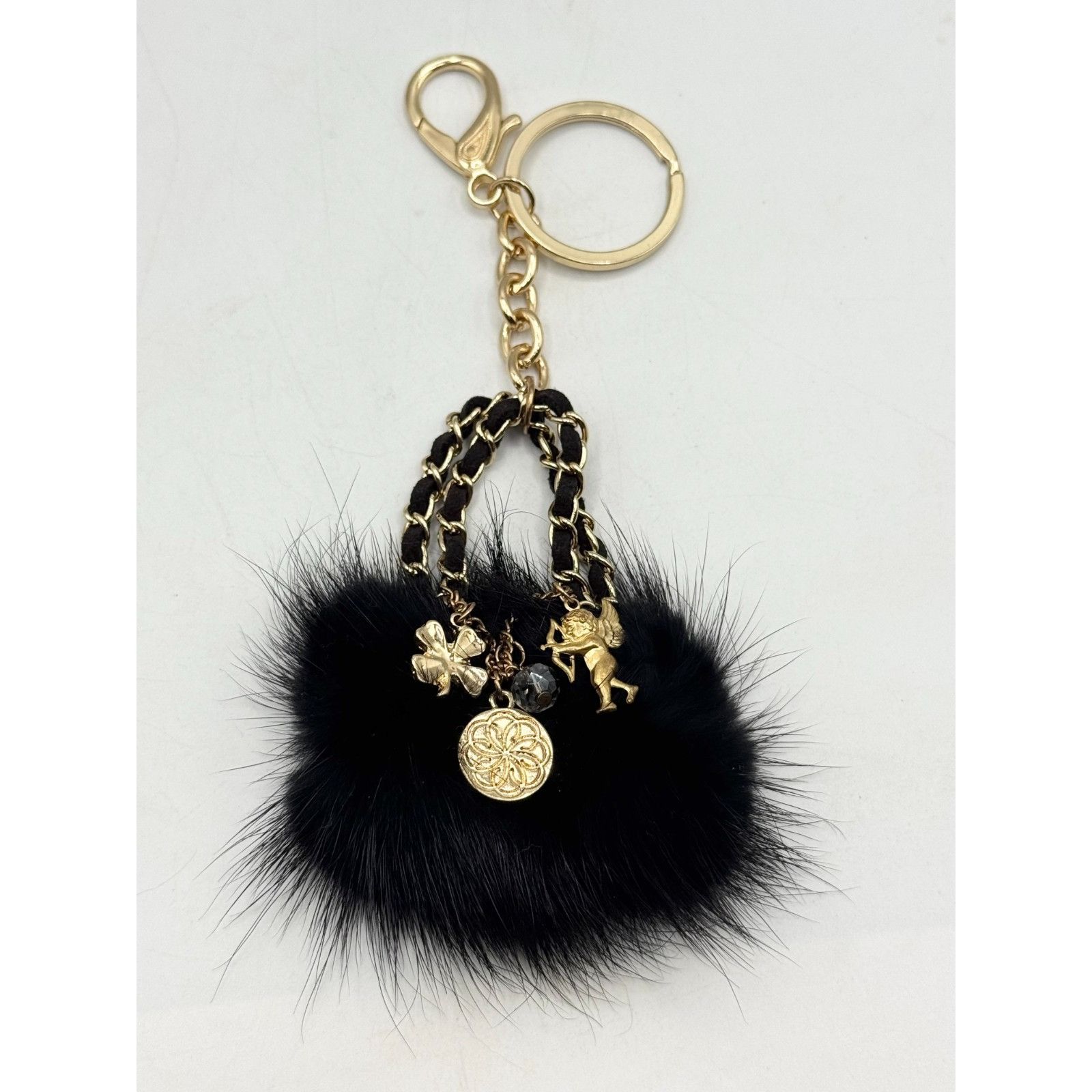 Other Genuine Rabbit fur black purse charm bag key chain Size ONE SIZE - 1 Thumbnail