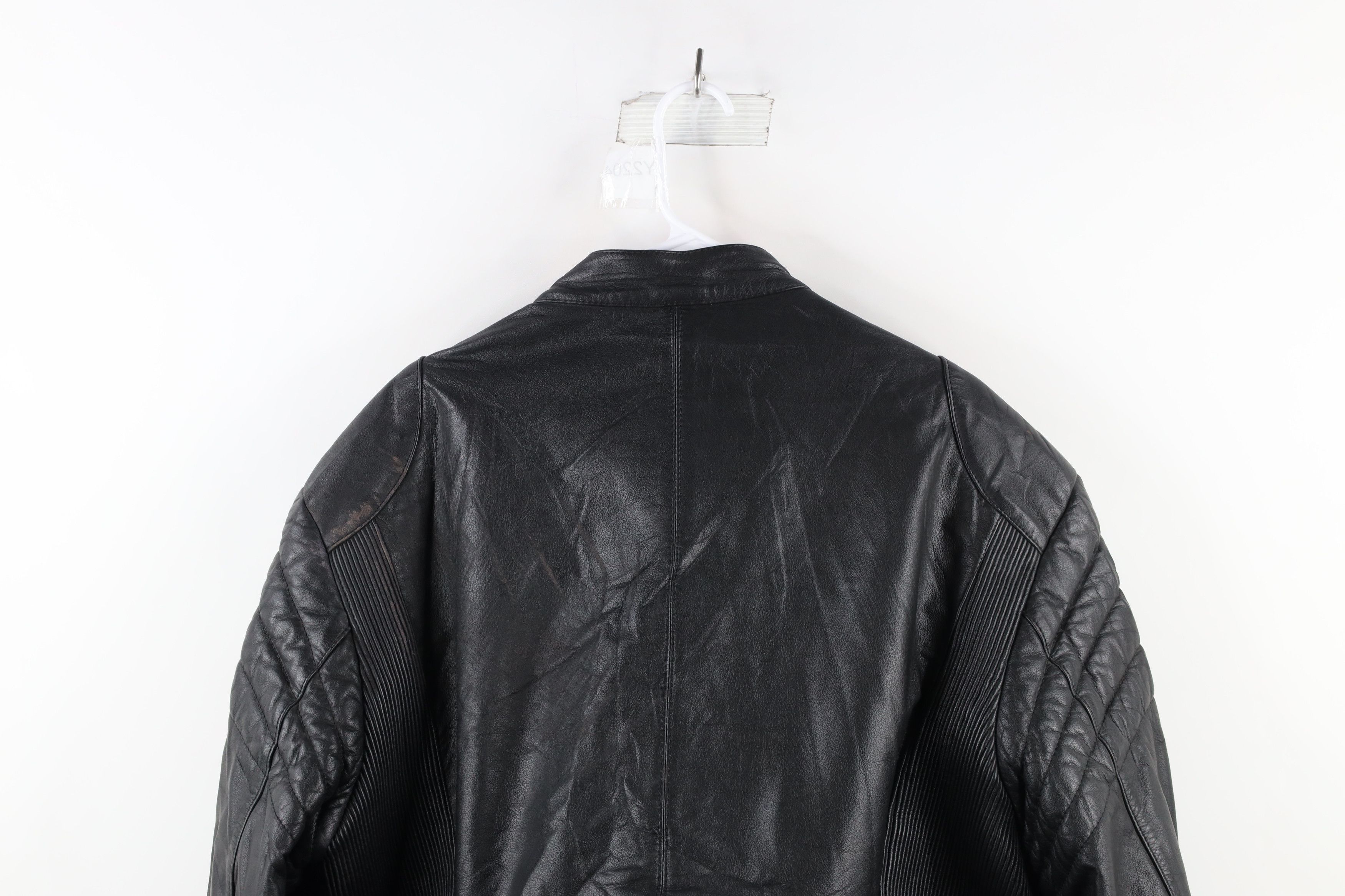 Vintage Vintage 70s Heavyweight Padded Leather Motorcycle Jacket Size US XL / EU 56 / 4 - 20 Thumbnail