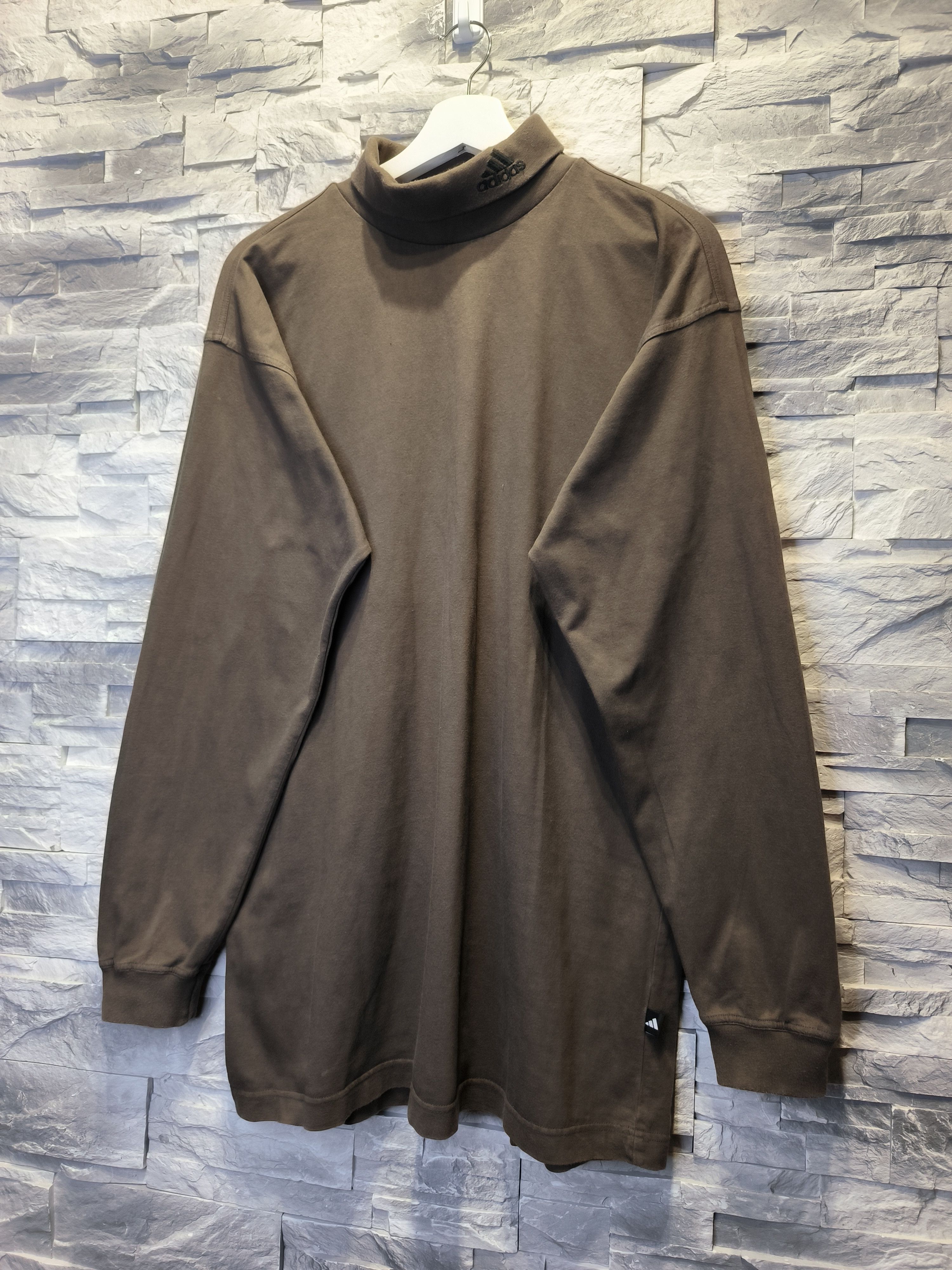 Adidas × Vintage Adidas Vintage 90s Turtleneck Sweatshirt Long Sleeve Logo Size US M / EU 48-50 / 2 - 2 Thumbnail