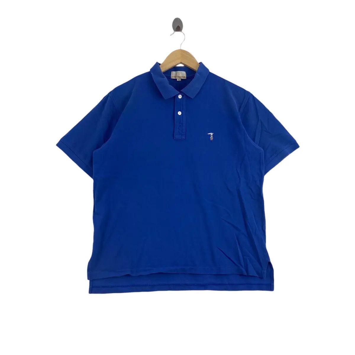 Vintage TRUSSARDI ITALY Embossed Logo Polo Tee Shirt Top
