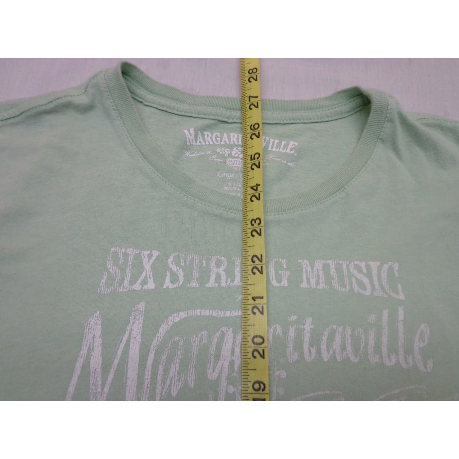 Vintage Margaritaville T-Shirt Men Green 100% Cotton Size Large Crew Neck Beach Music Beer Six String Tropical City Shirt Size US L / EU 52-54 / 3 - 5 Thumbnail
