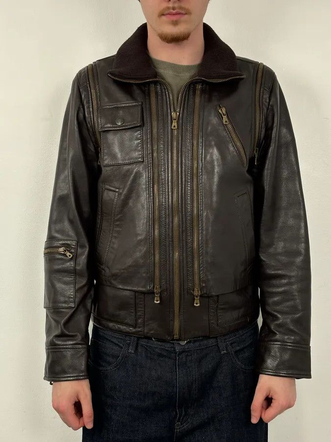 Dolce & Gabbana AW2003 Dolce & Gabbana Layered Multi Zip Leather Jacket Size US M / EU 48-50 / 2 - 3 Thumbnail