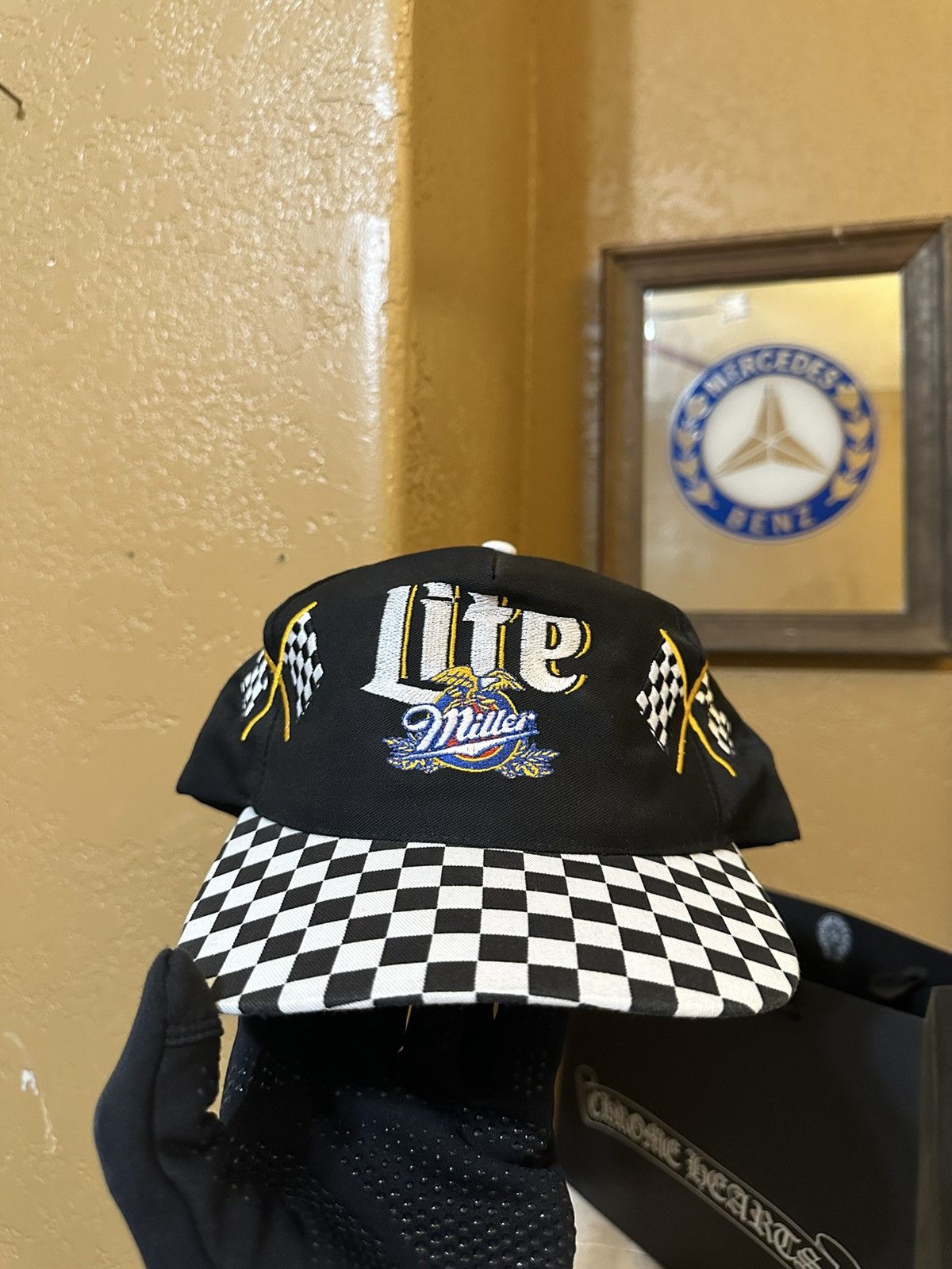 4GSELLER × Vintage Vintage 80s Miller Lite Beer Checkered Snapback Hat Size ONE SIZE - 1 Thumbnail
