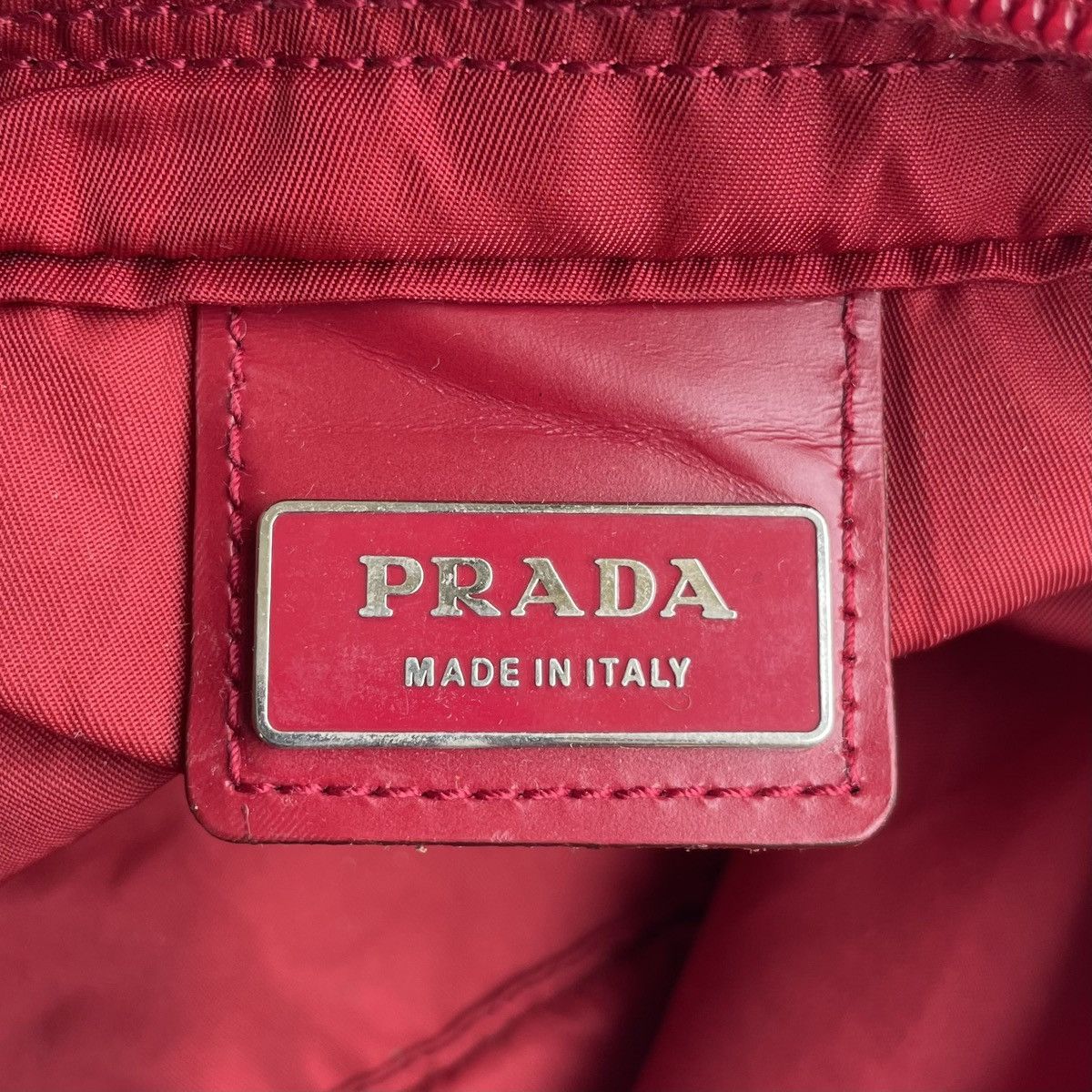 Prada Prada Red Tessuto Triangle Logo Nylon Crossbody Size ONE SIZE - 16 Thumbnail