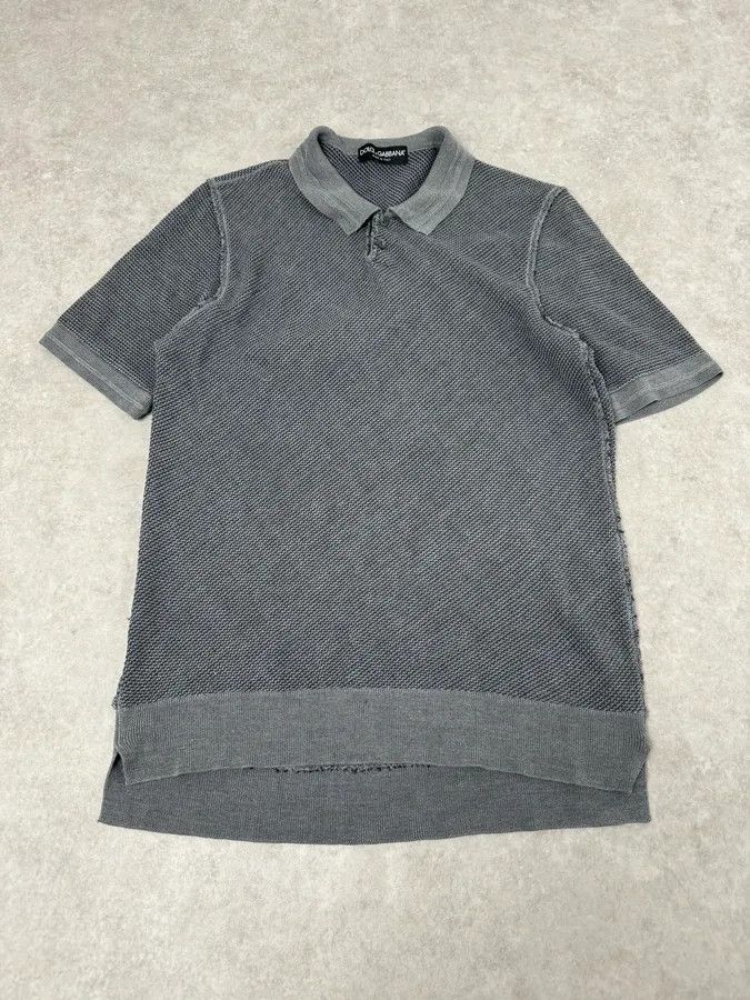 Dolce & Gabbana 2000s Dolce & Gabbana Grey Knit Polo Shirt Size US M / EU 48-50 / 2 - 2 Thumbnail