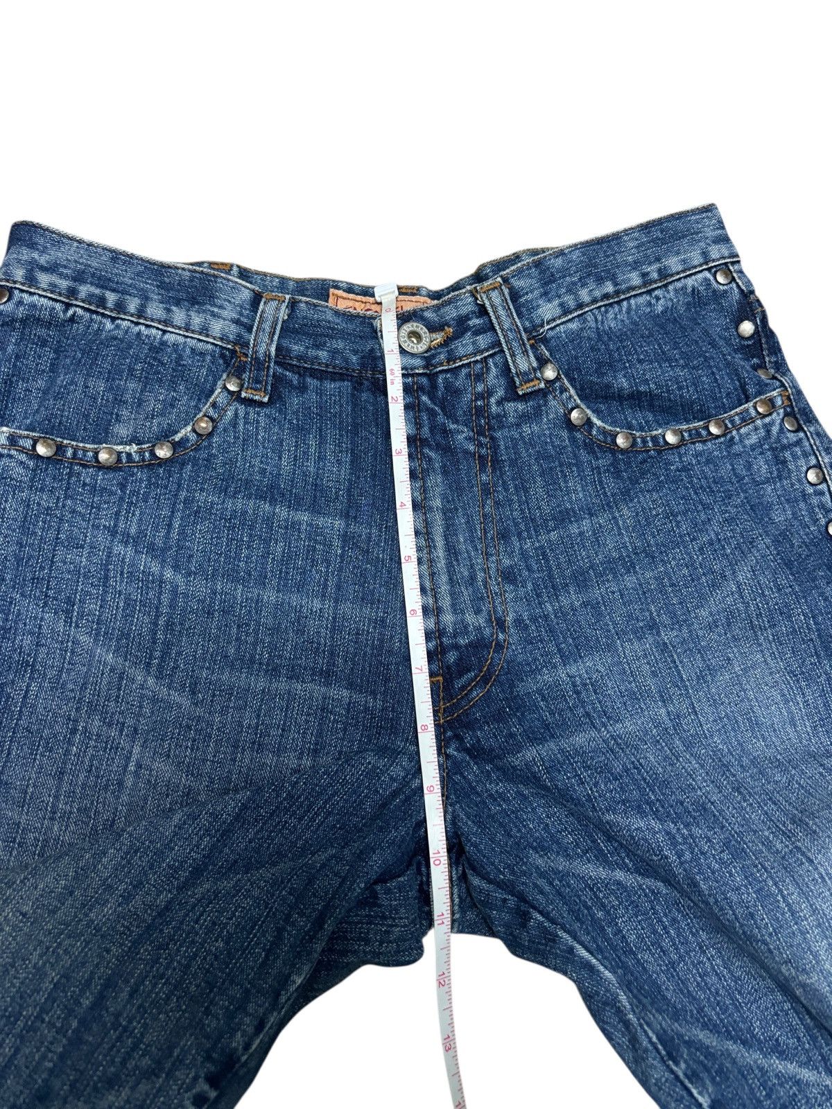 Energie Y2K Energie Italy Studded Flare Denim Jeans Size 29" - 11 Thumbnail