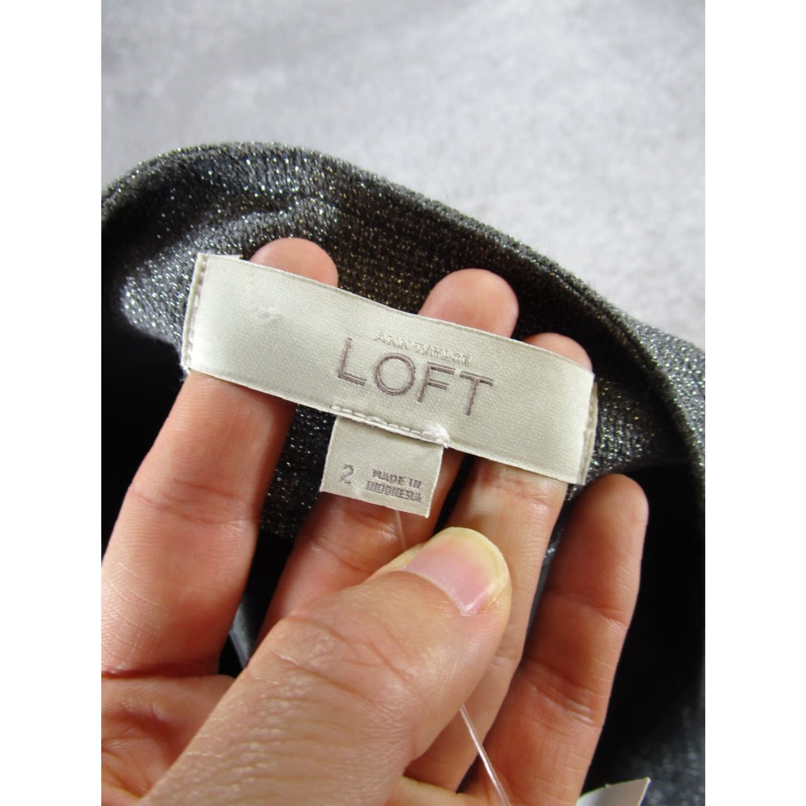 Loft VINTAGE Loft Skirt Womens 2 Gray Linen Blend Metallic Straight NEW Size 26" / US 2 / IT 38 - 6 Thumbnail