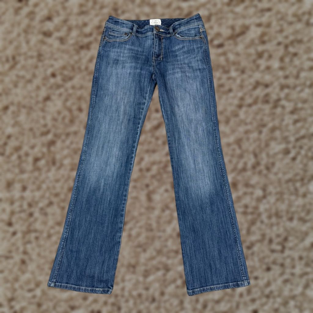 White House Black Market WHITE HOUSE BLACK MARKET Bootcut Jeans Womens 4 Blue Denim Embroidered 5-Pocket Size 27" / US 4 / IT 40 - 1 Thumbnail
