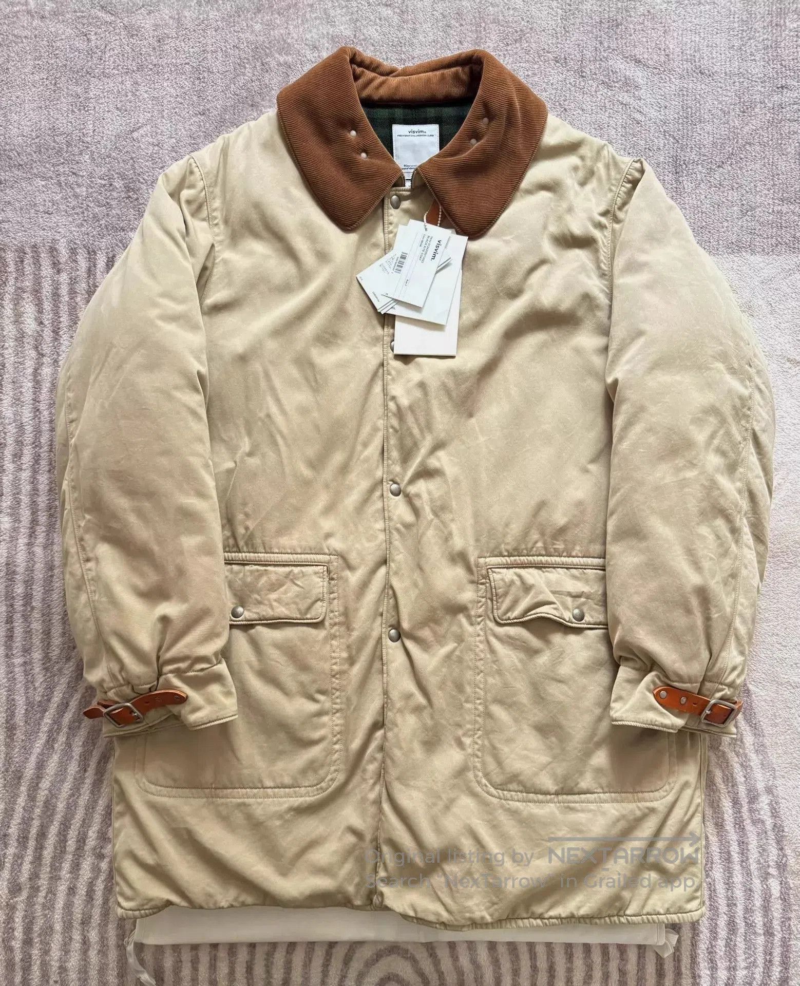 Visvim Beige Insulated Parka with Corduroy Collar . Size US L / EU 52-54 / 3 - 1 Thumbnail