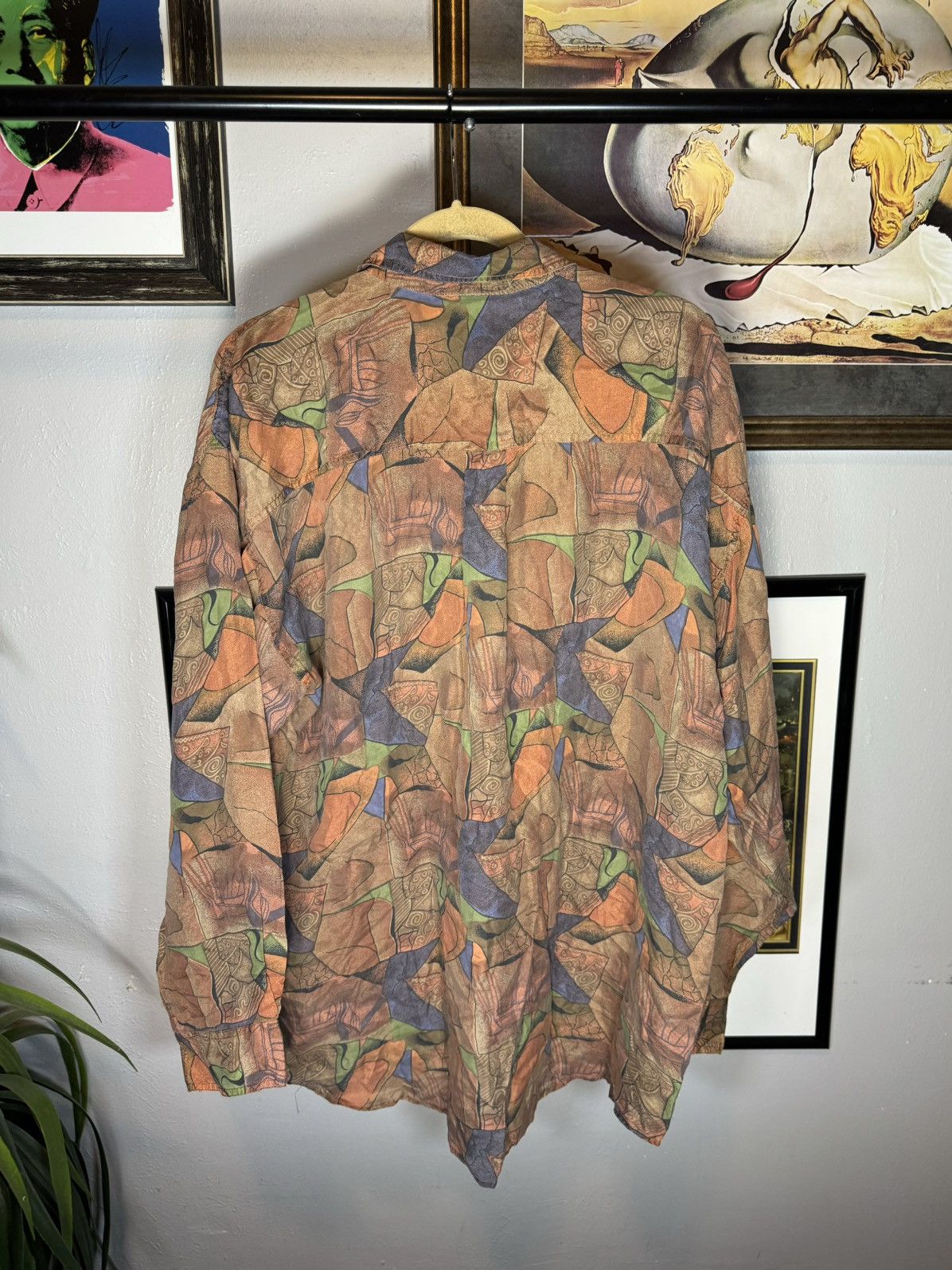 Vintage Vintage AOP Silk Button Up Shirt Size US XL / EU 56 / 4 - 2 Thumbnail