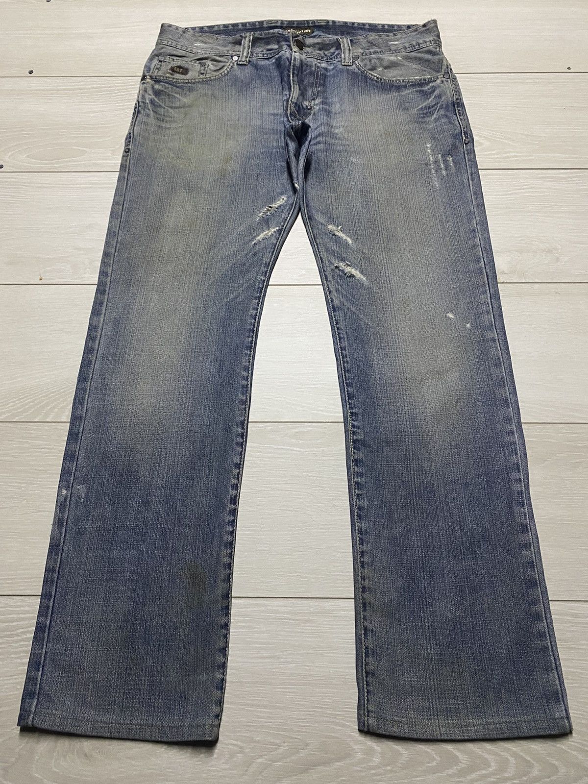 Absolut Joy Vintage Y2K Absolut Joy Mud Wash Distressed Loose Jeans Size US 35 - 1 Thumbnail