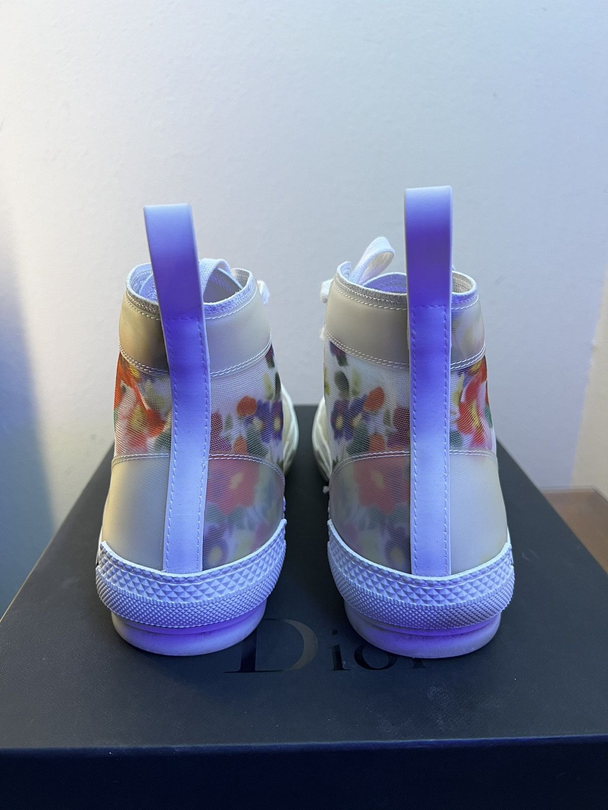 Dior Dior B23 Oblique Floral High Top Sneaker Size US 8 / EU 41 - 4 Thumbnail