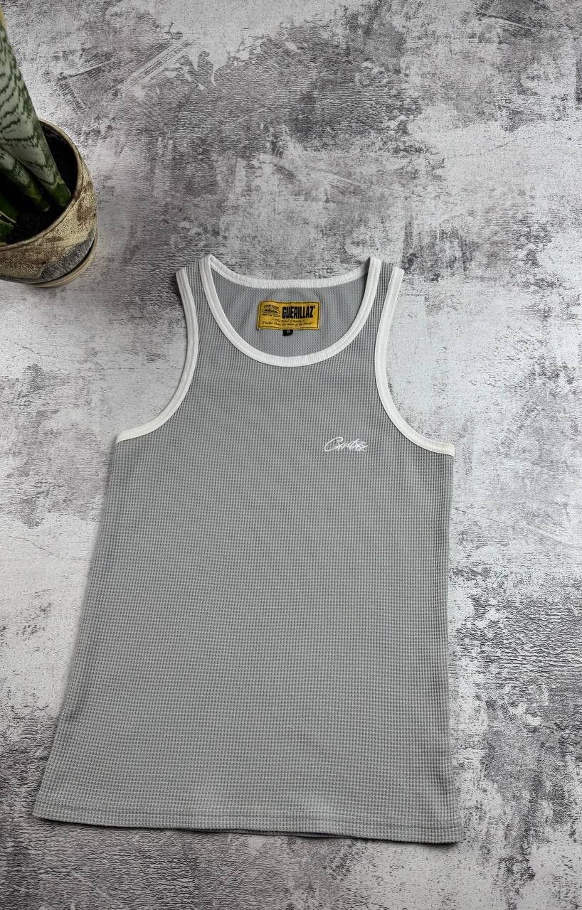 Corteiz Corteiz Alcatraz Guerillaz Gray Small Waffle Tank Top Sleeveless Jersey T Shirt Size US S / EU 44-46 / 1 - 3 Thumbnail