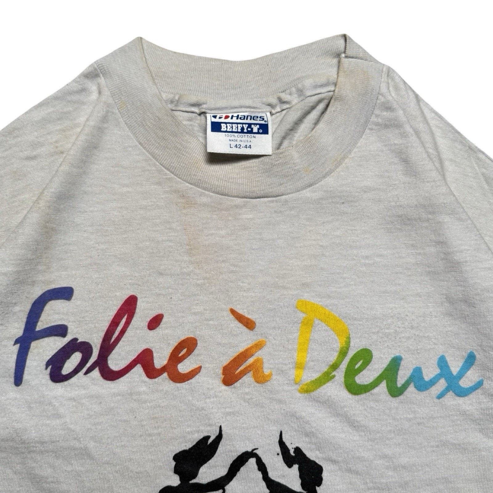 Vintage Vintage 90s Folie à Deux Winery Graphic T Shirt Stained L Size US L / EU 52-54 / 3 - 4 Thumbnail