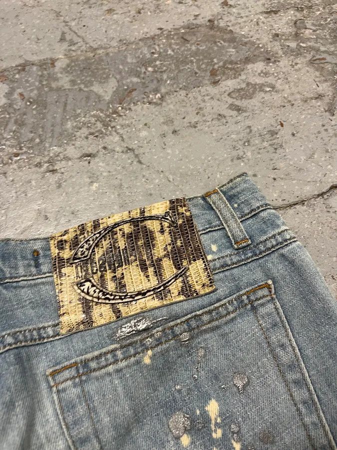 Just Cavalli SS2006 Cavalli Gold Embellished Light Blue Distressed Jeans Size US 30 / EU 46 - 10 Thumbnail