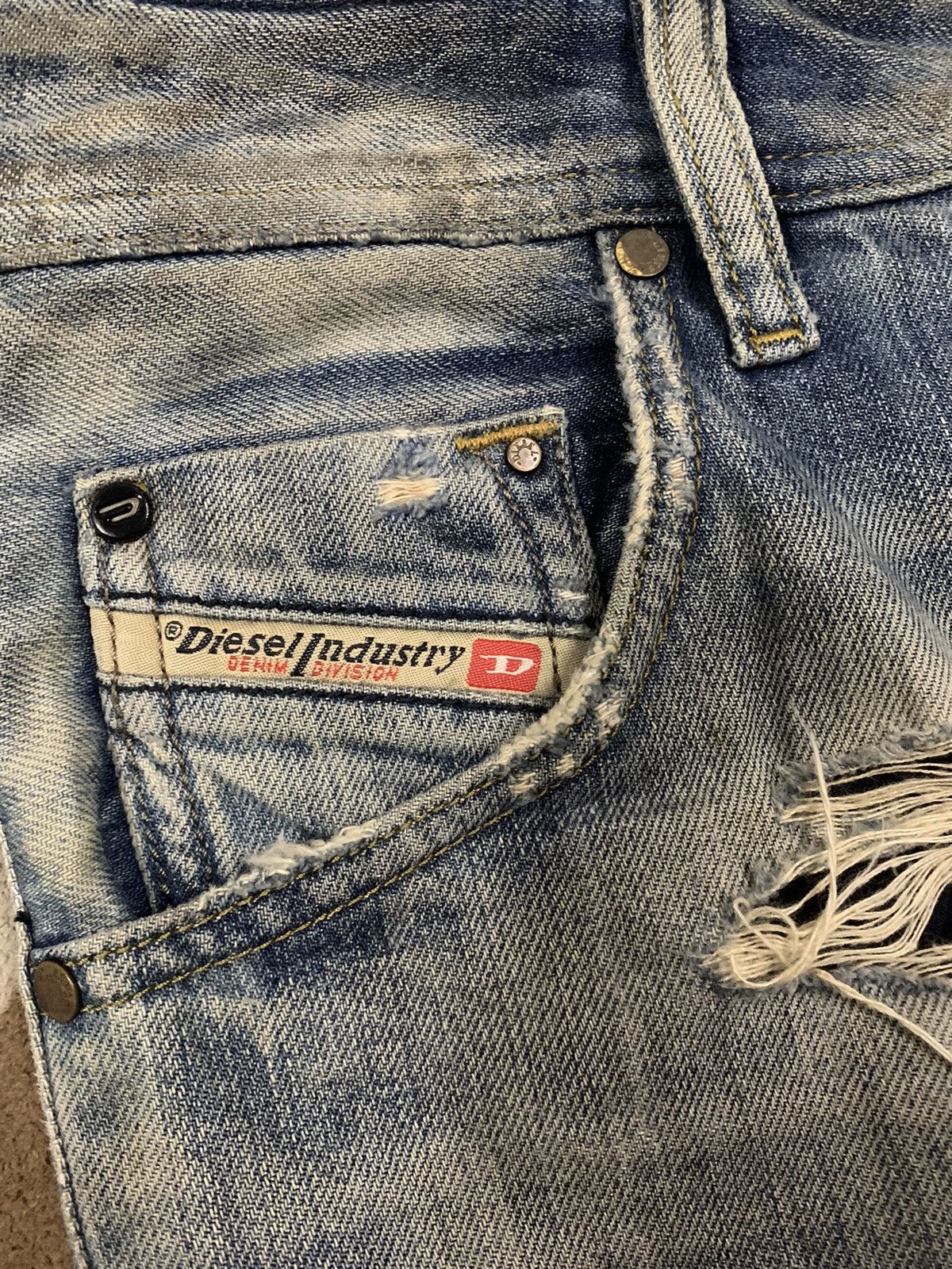 Diesel Diesel Industry Krayver Acid Wash Distressed Grunge Jeans Size US 32 / EU 48 - 6 Thumbnail