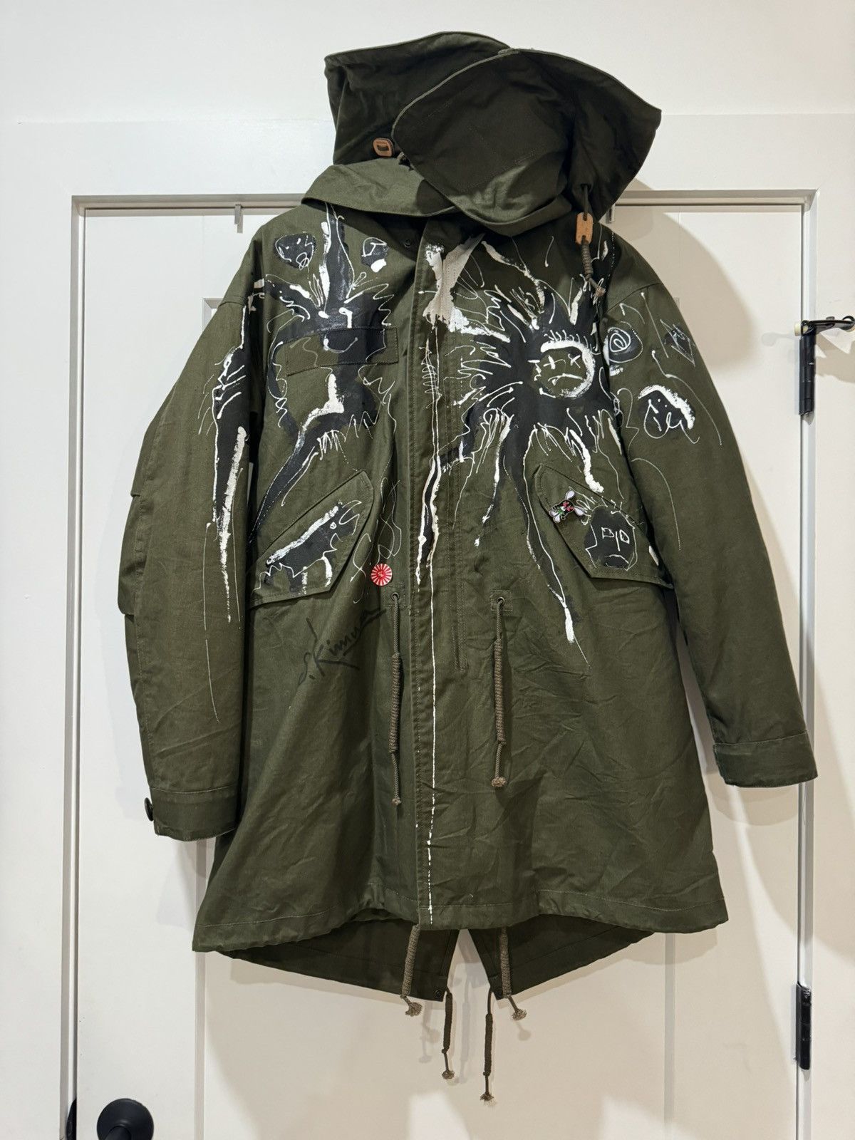 READYMADE Artist hand painted fishtail parka | Grailed