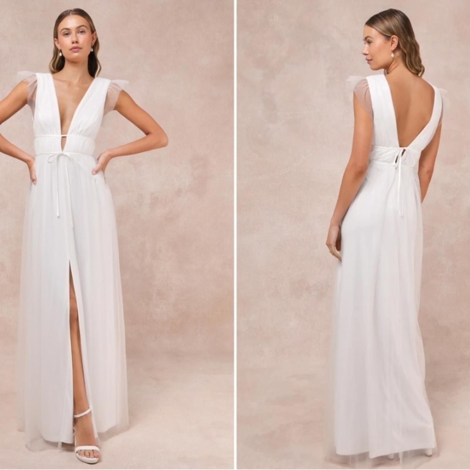 Lulus LULU's Prom Wedding Bridal Shower Engagement Tulle Maxi Size M / US 6-8 / IT 42-44 - 3 Thumbnail
