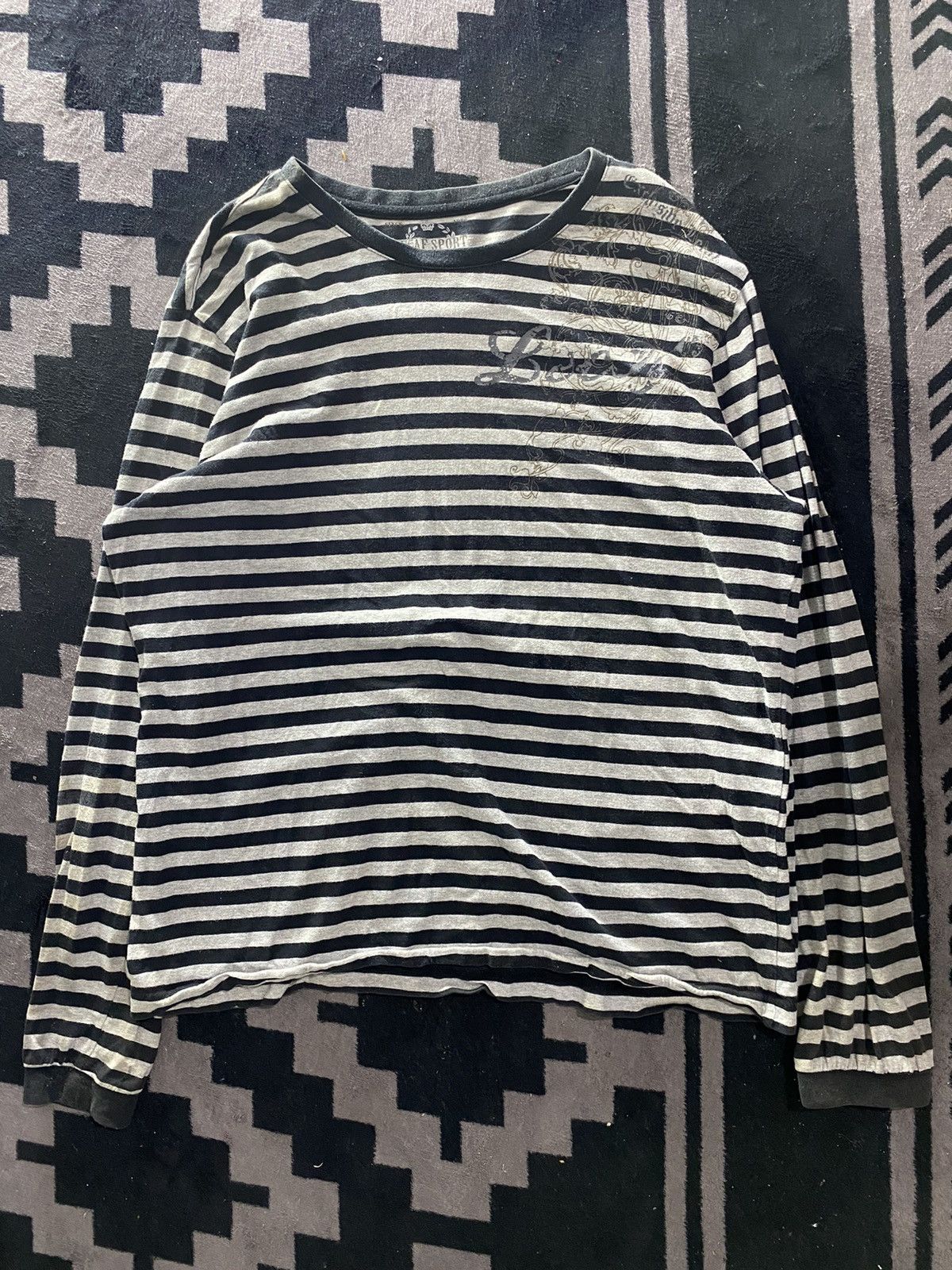 If Six Was Nine × Japanese Brand × Le Grande Bleu (L.G.B.) Japanese lecaf striped longsleeve tshirt Size US L / EU 52-54 / 3 - 1 Thumbnail