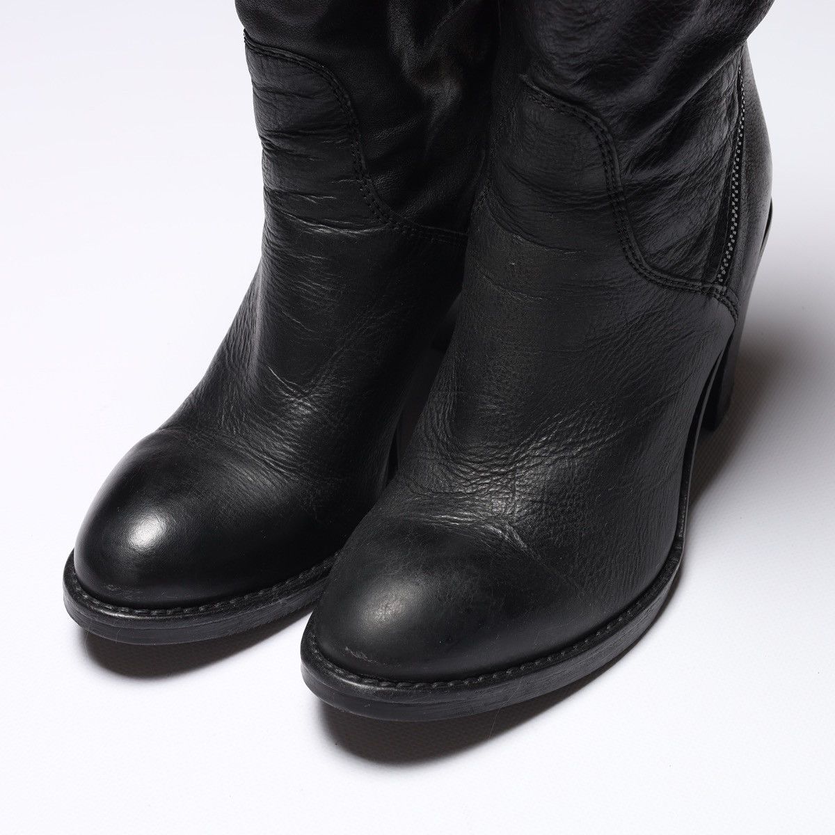 Dirk Bikkembergs Dirk Bikkembergs Thigh High Boots Leather Knee Zip Shoes Size US 7 / IT 37 - 12 Thumbnail