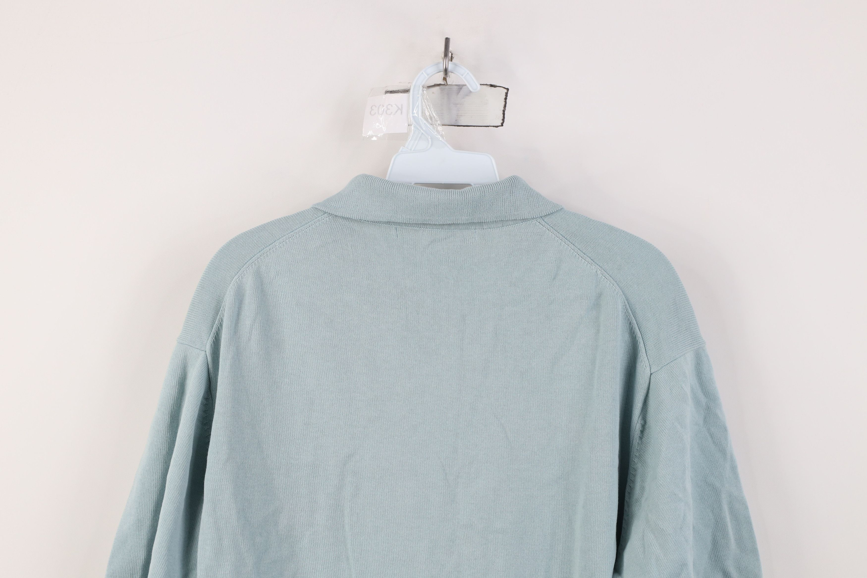 Vintage Vintage 90s Streetwear Cotton Ribbed Knit Collared Polo Blue Size US L / EU 52-54 / 3 - 10 Thumbnail