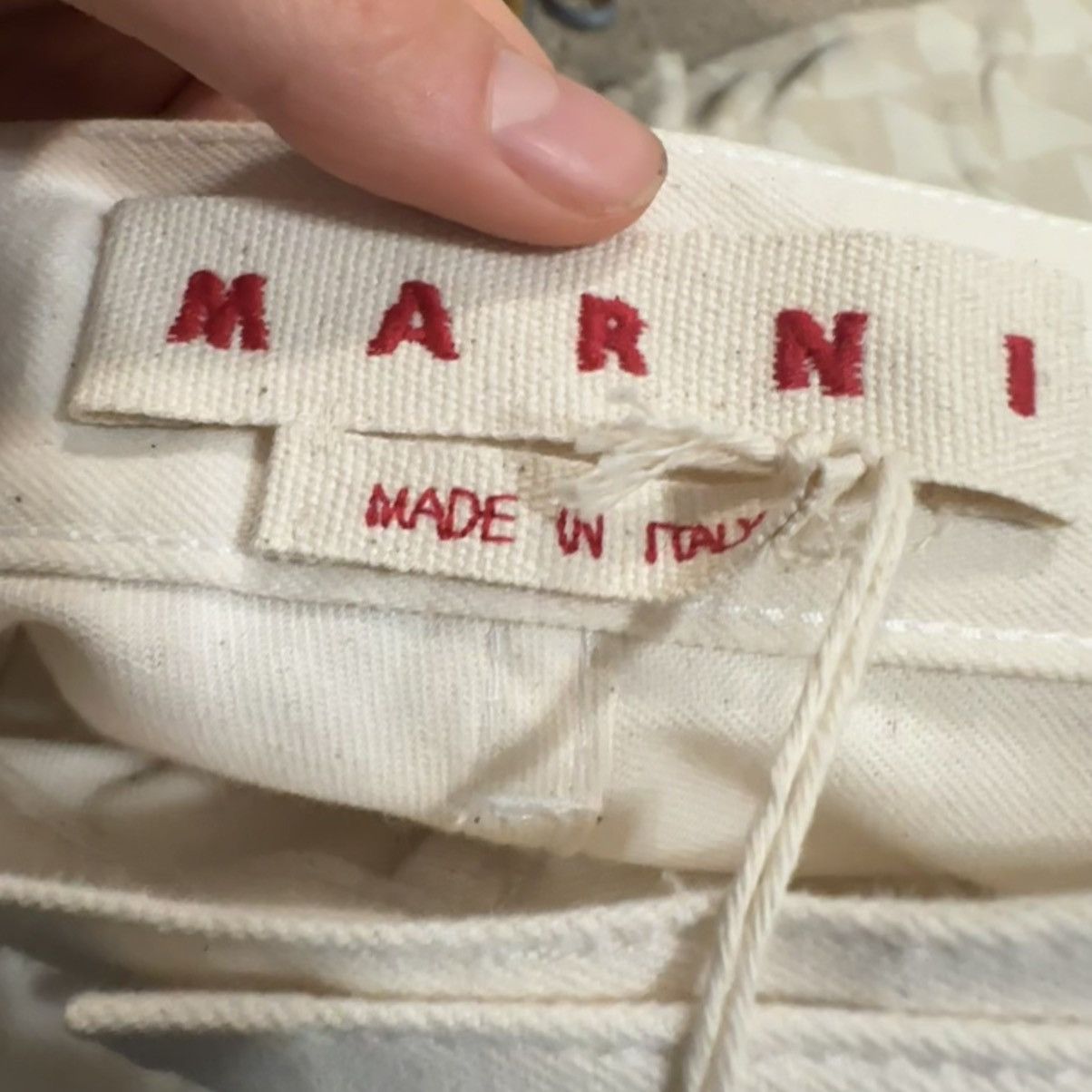 Marni Marni Cream denim wide-leg jeans with Trunkaroo plaque Size US 38 / EU 54 - 3 Thumbnail