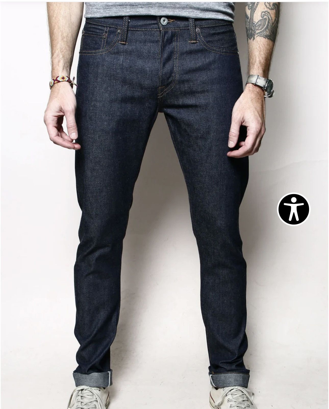 image of Rogue Territory Sk 11 Oz Raw Indigo in Black, Men's (Size 31)